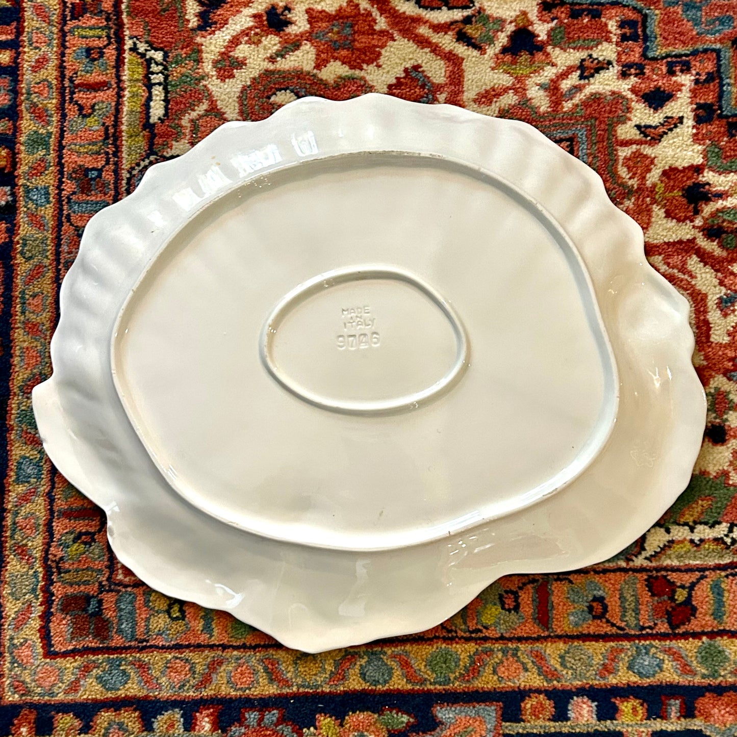 Ample & Beautiful Italian white oval thanksgiving turkey holiday platter, 20 x 17