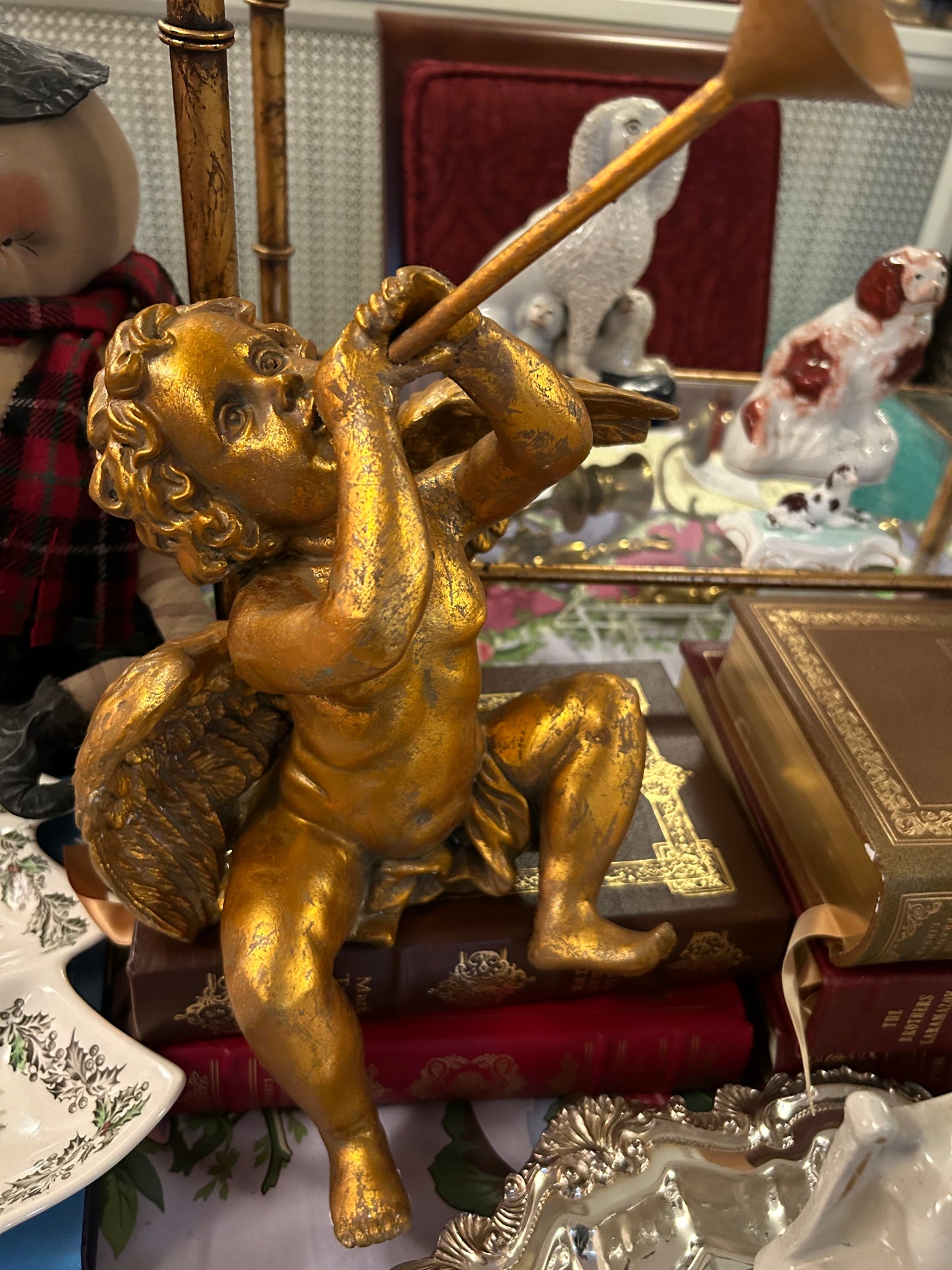 Italian Gold Cherub with Horn