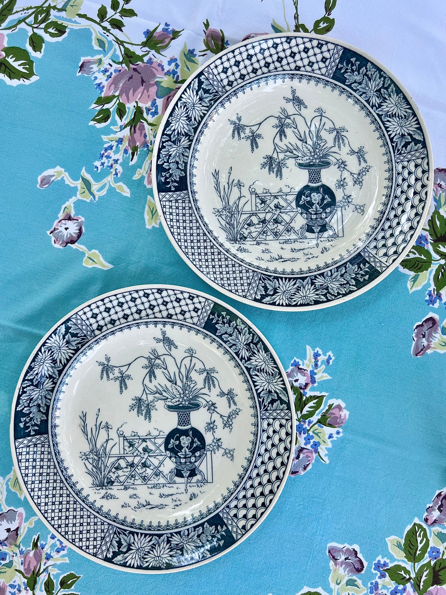 Beautiful Pair of Antique Copeland Aesthetic Movement Plates