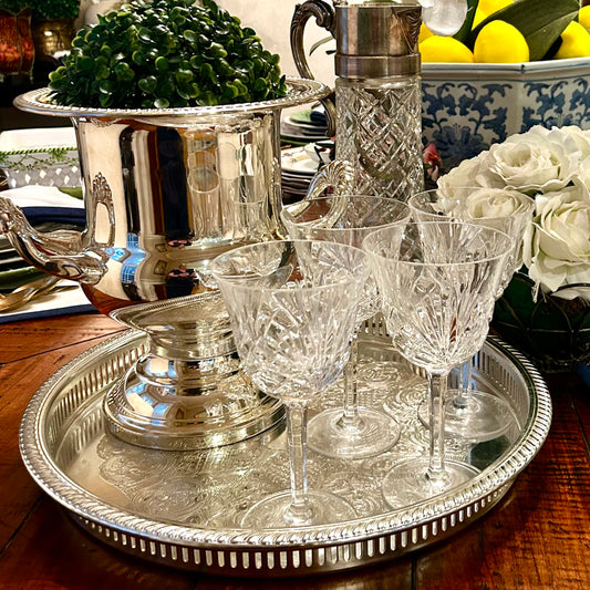 Gorgeous, vintage designer Kensington silver plate reticulated gallery tray.