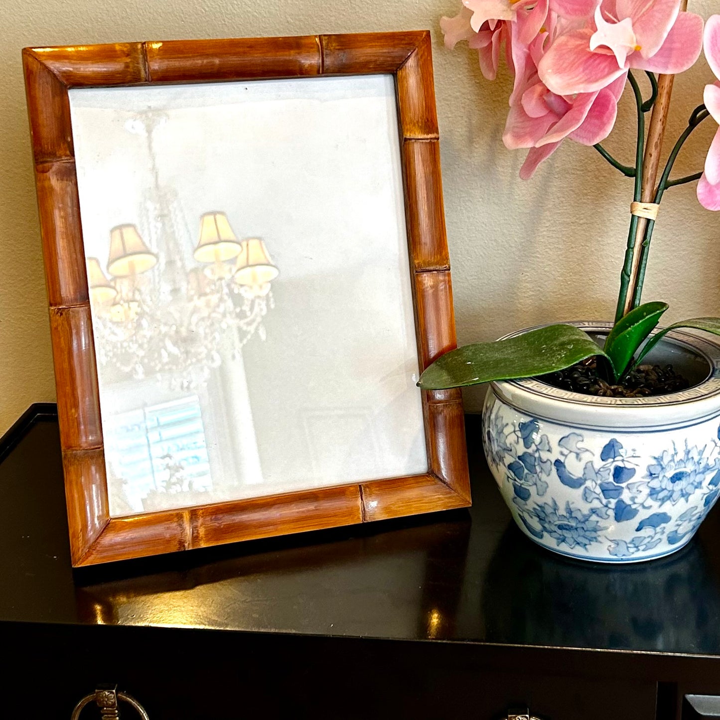 Vintage faux bamboo wood frame for art or photograph