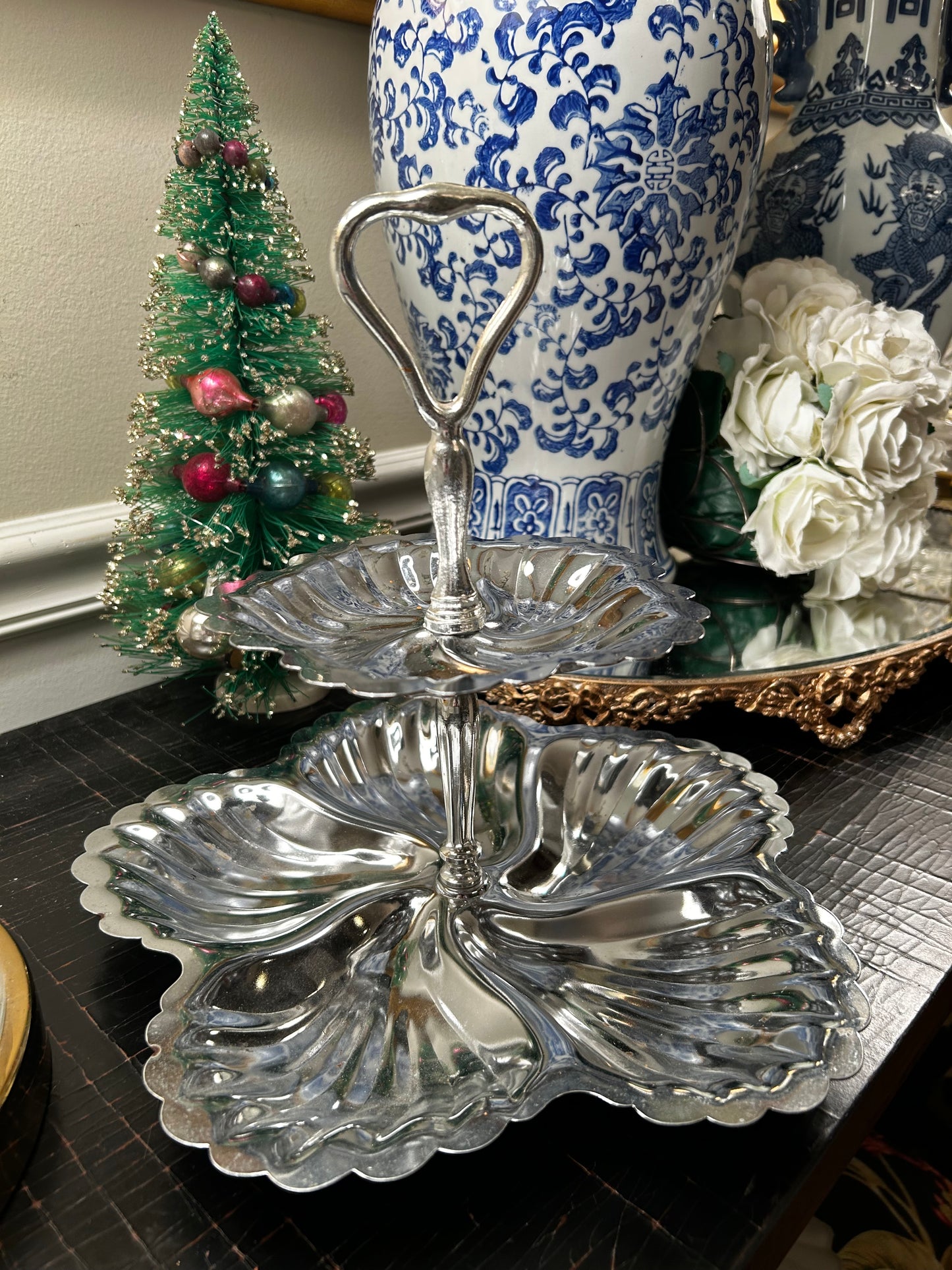 Vintage  2 tier serving platter