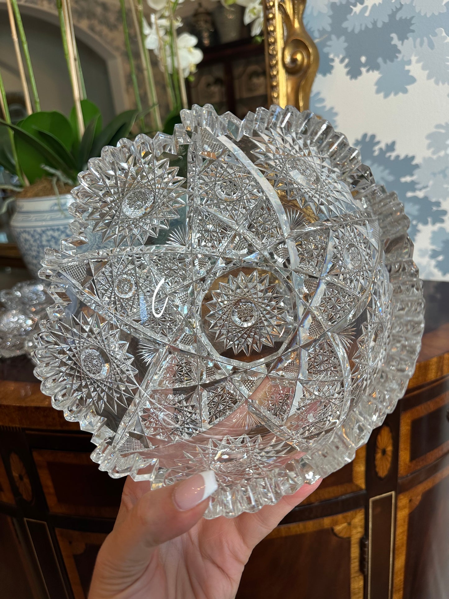 Stunning Antique American Brilliant Bowl Set