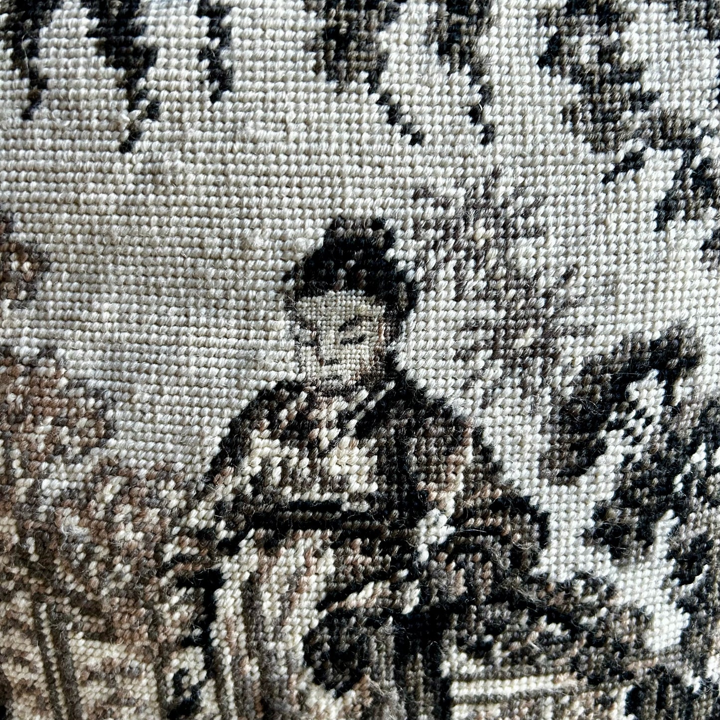 Absolutely stunning oversized chinoiserie needlepoint pillow.