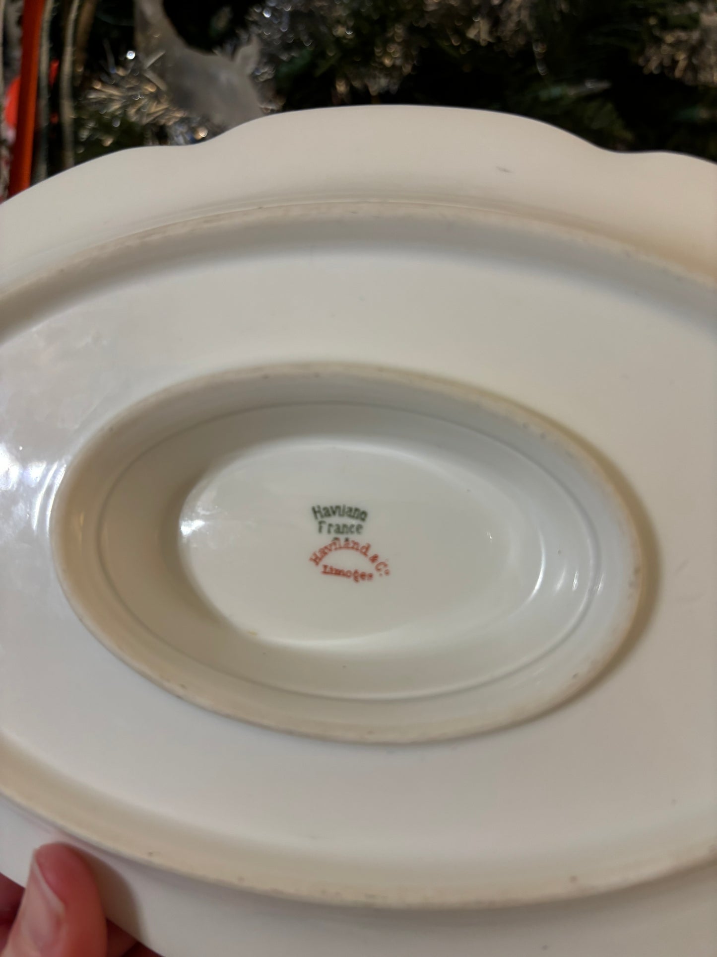 Stunning Haviland Limoges gravy boat with attached under plate!