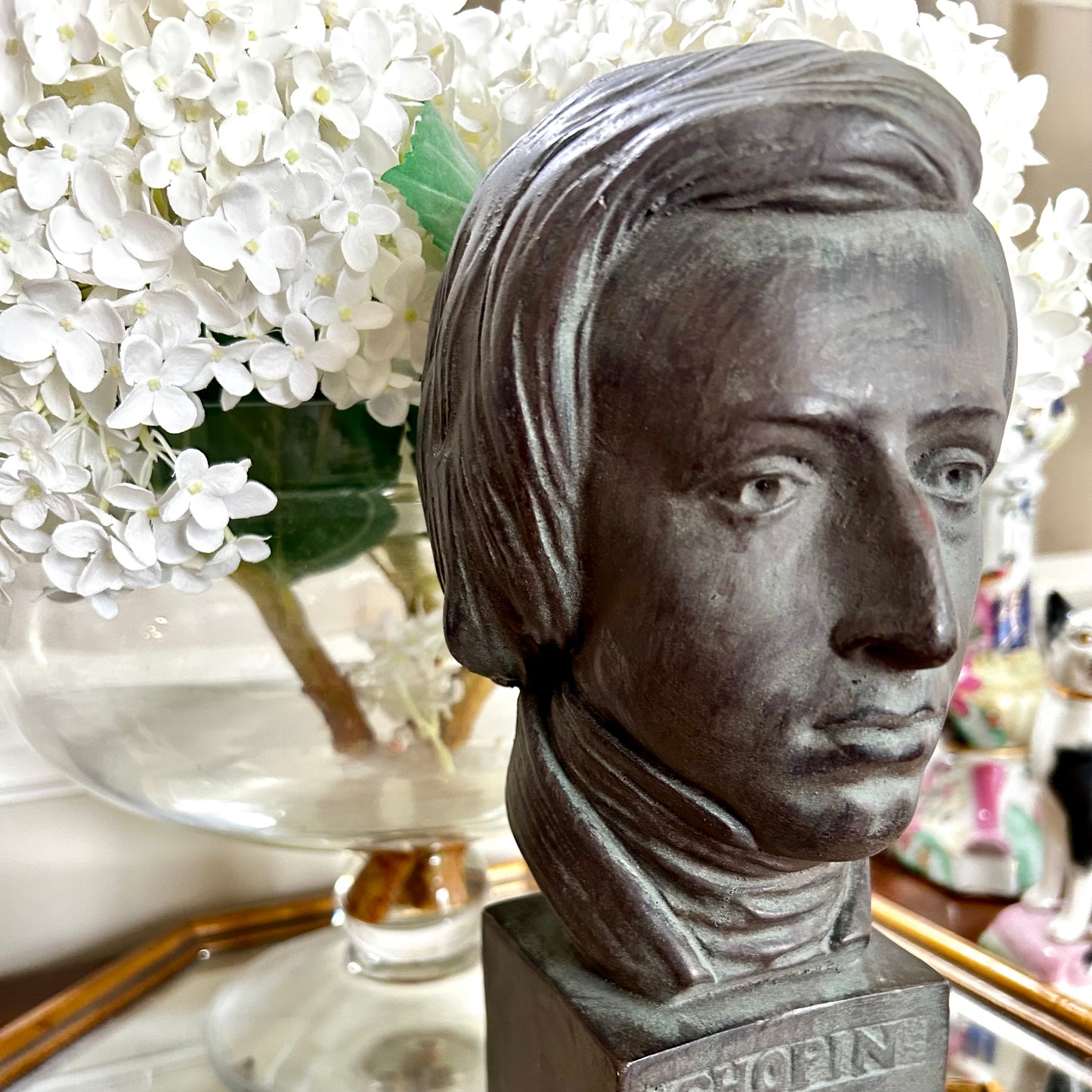 Statuesque bust statue of composed CHOPIN 10 in high