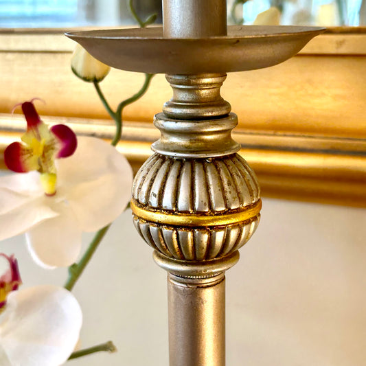 Brilliant vintage sparkling crystal & brass lamp, 30 h x 7”D - Excellent!
