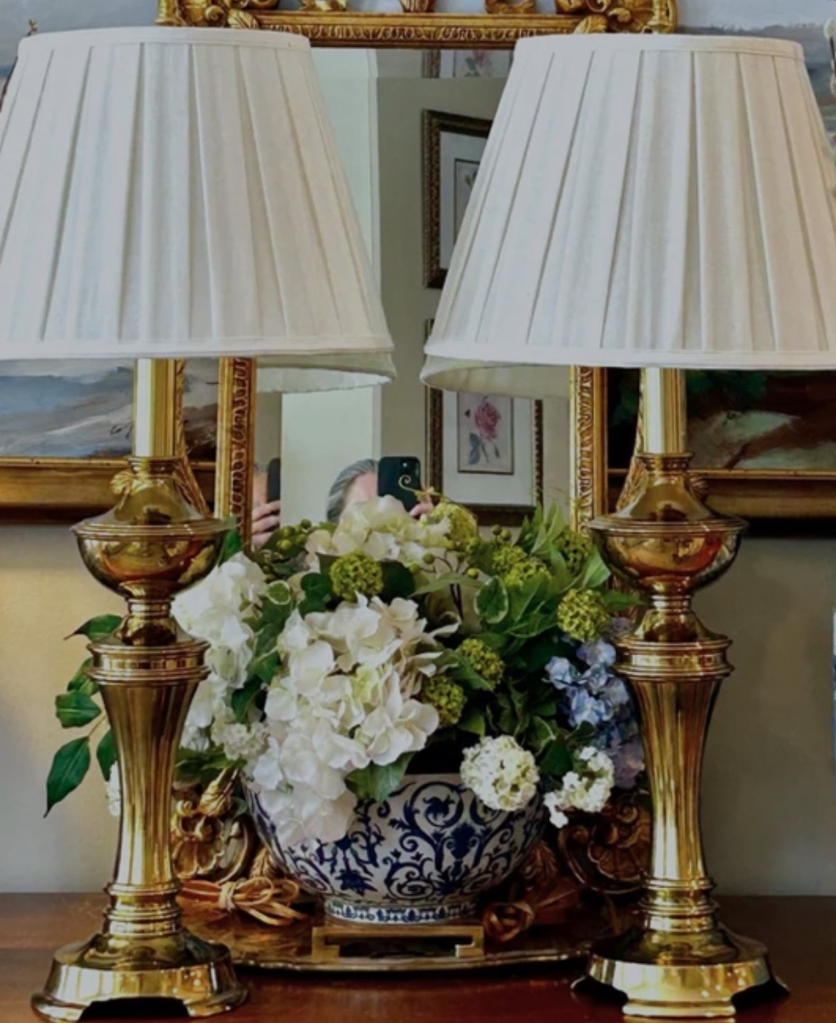 Showstopper, a pair of sparkling heavy vintage brass  lamps