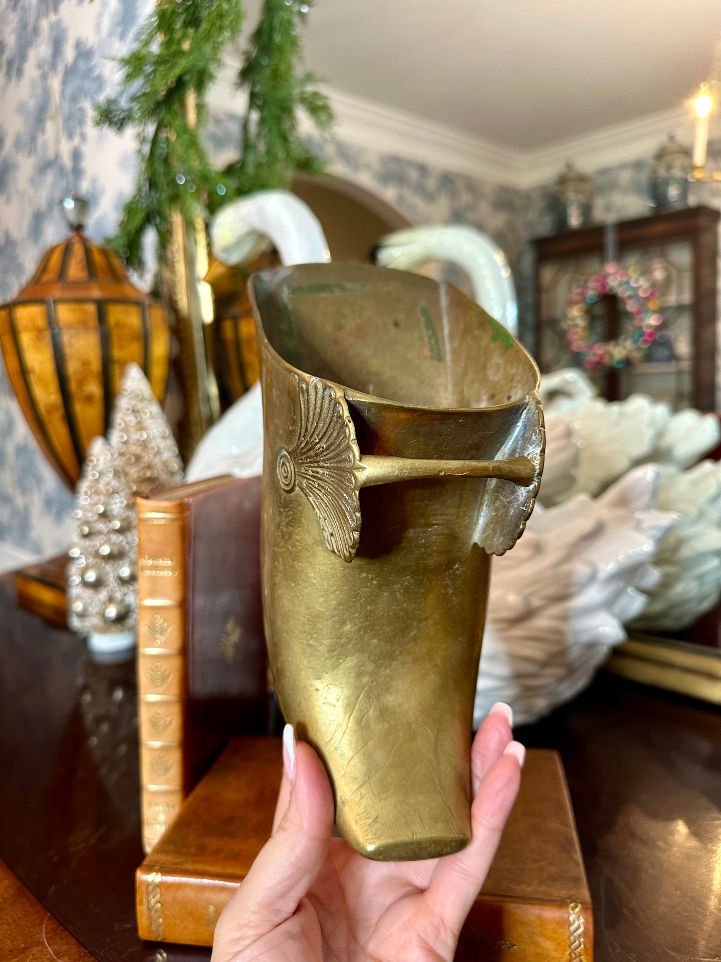 Very Cool Lg Vintage Brass Slipper Shoe Stirrup