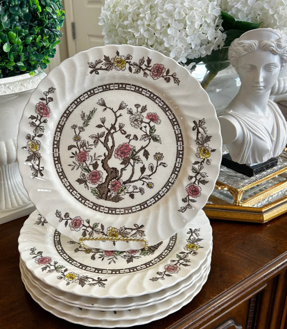 Set of hot 6 Vtg dinner plates