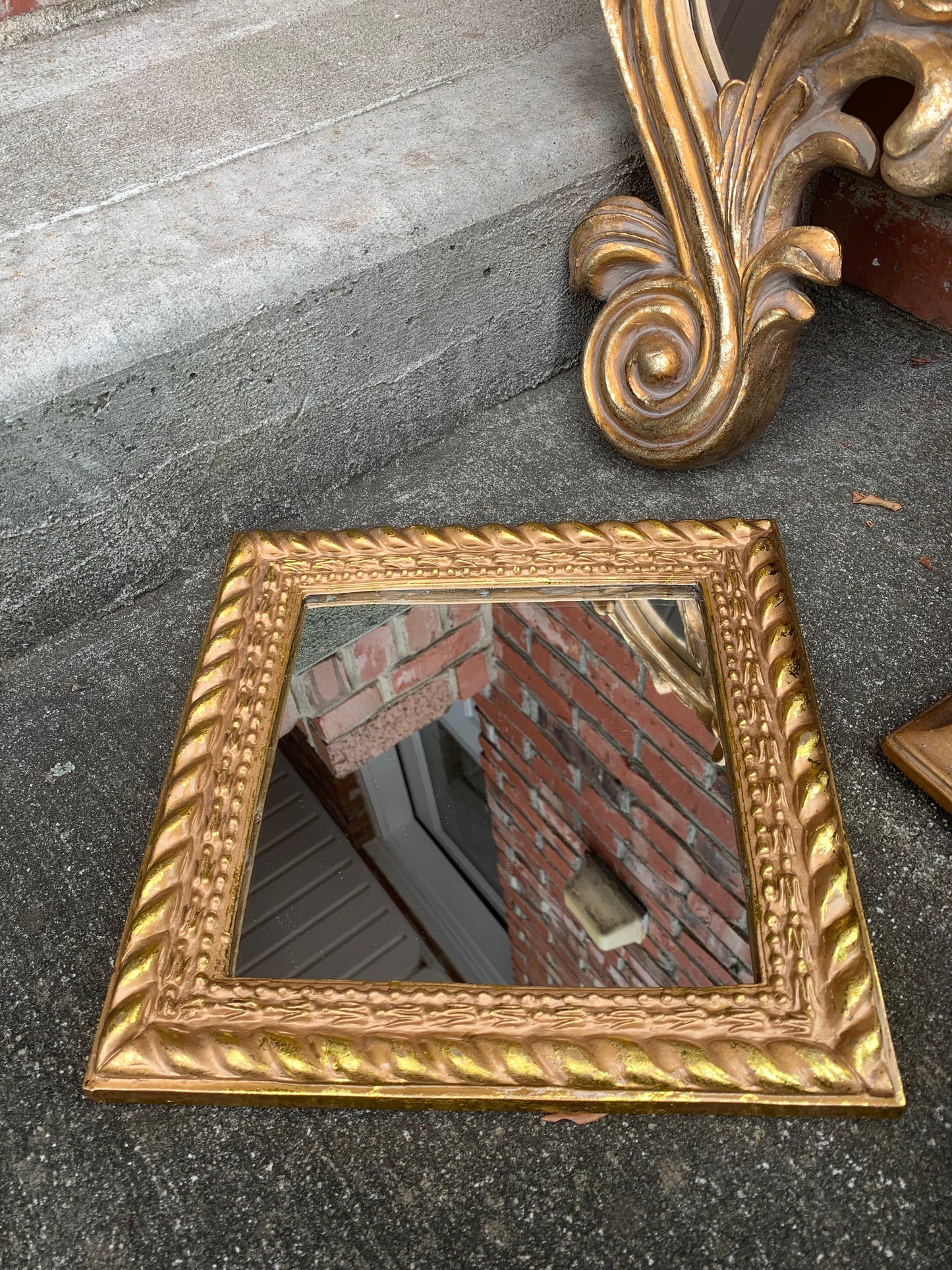 Beautiful gilded square mirror- Excellent condition!