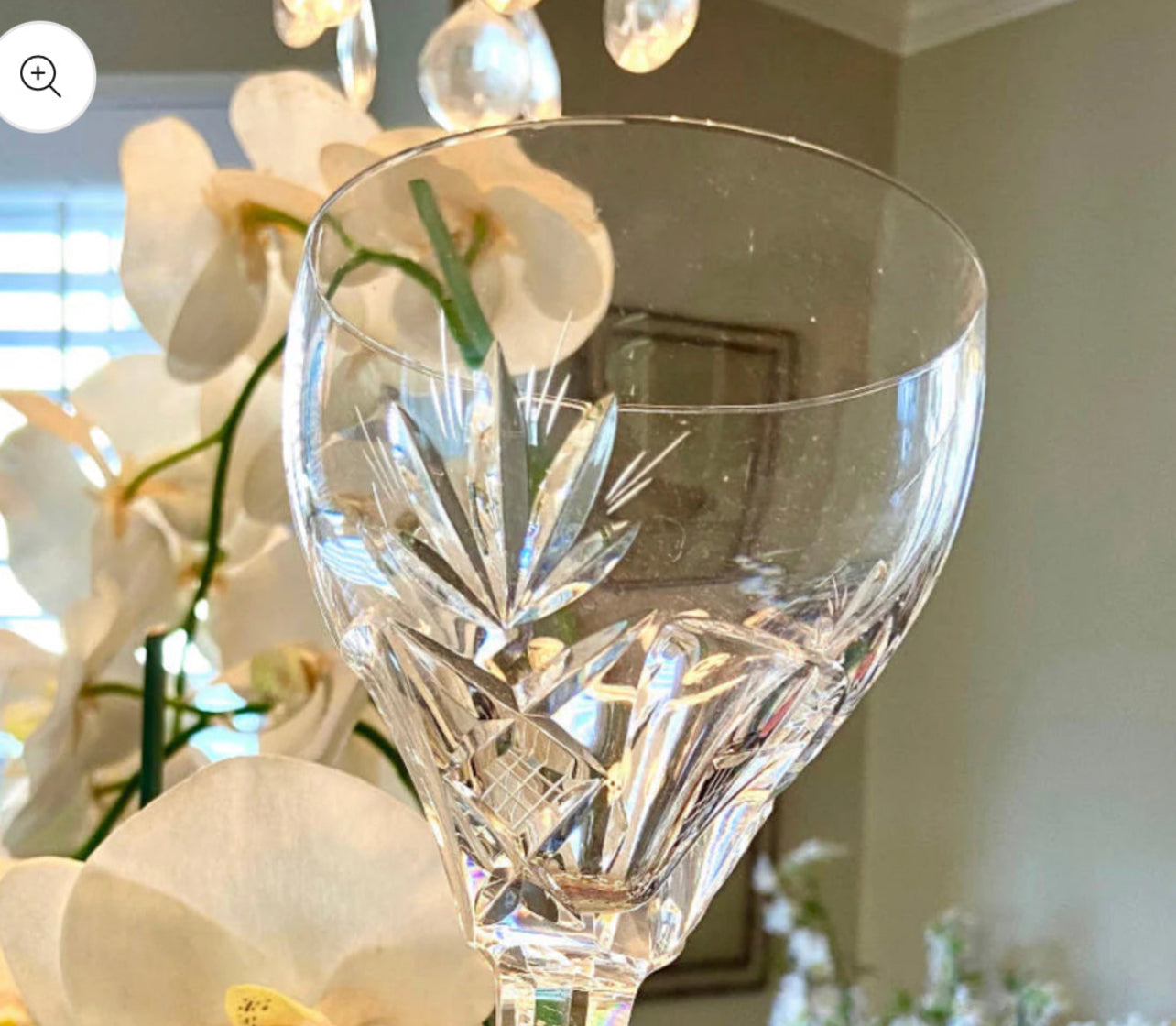 Set (10) stunning vintage crystal wine glasses by designer Royal Leerdem of the Netherlands.