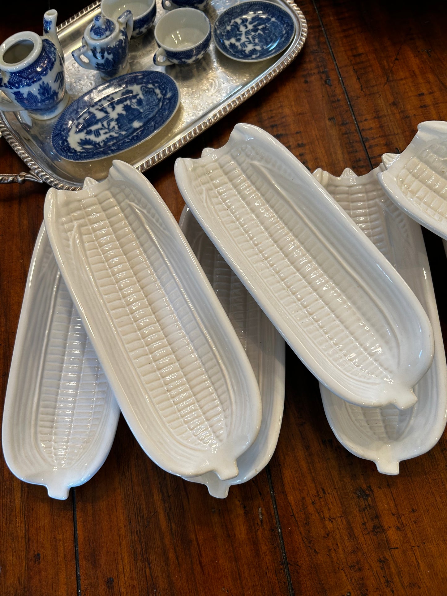 Set of 4 BORDALLO PINHEIRO white corn cob dishes 2 sets available