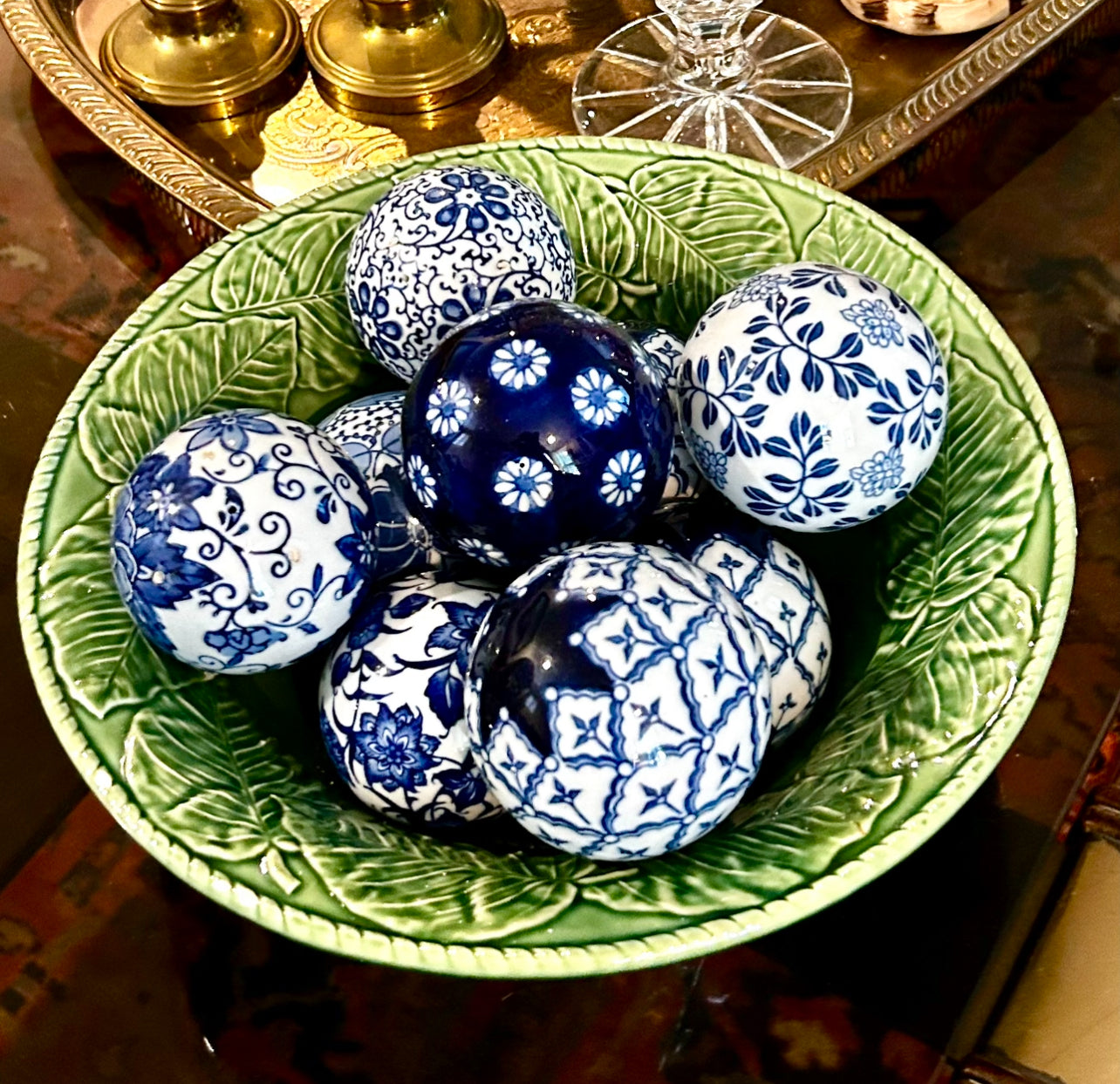 Basketweave stamped centerpiece bowl by Bordallo Pinheiro.