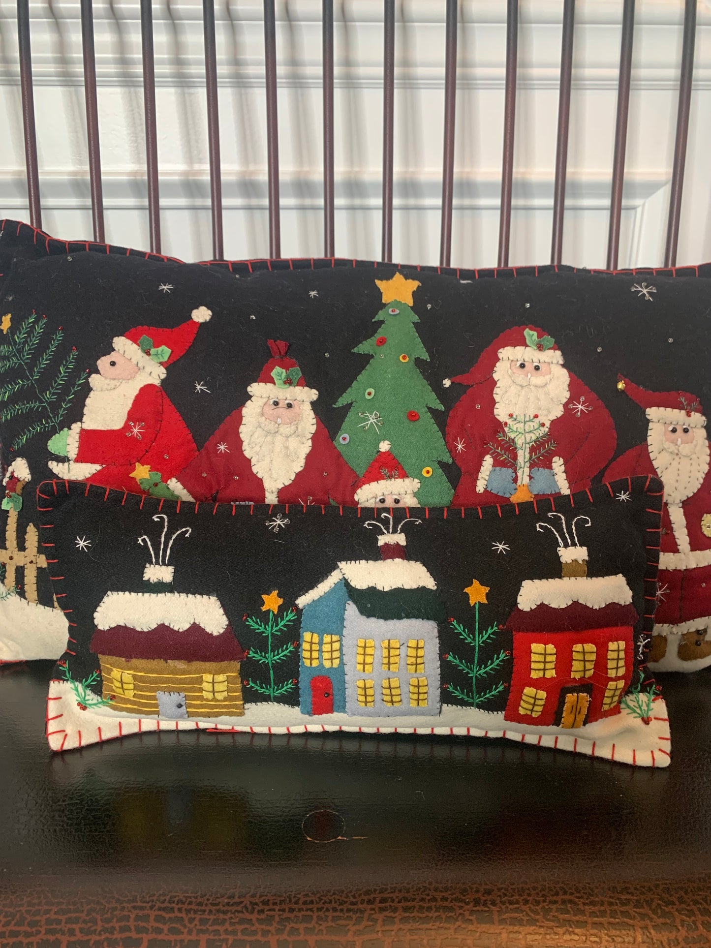 Felt houses pillow