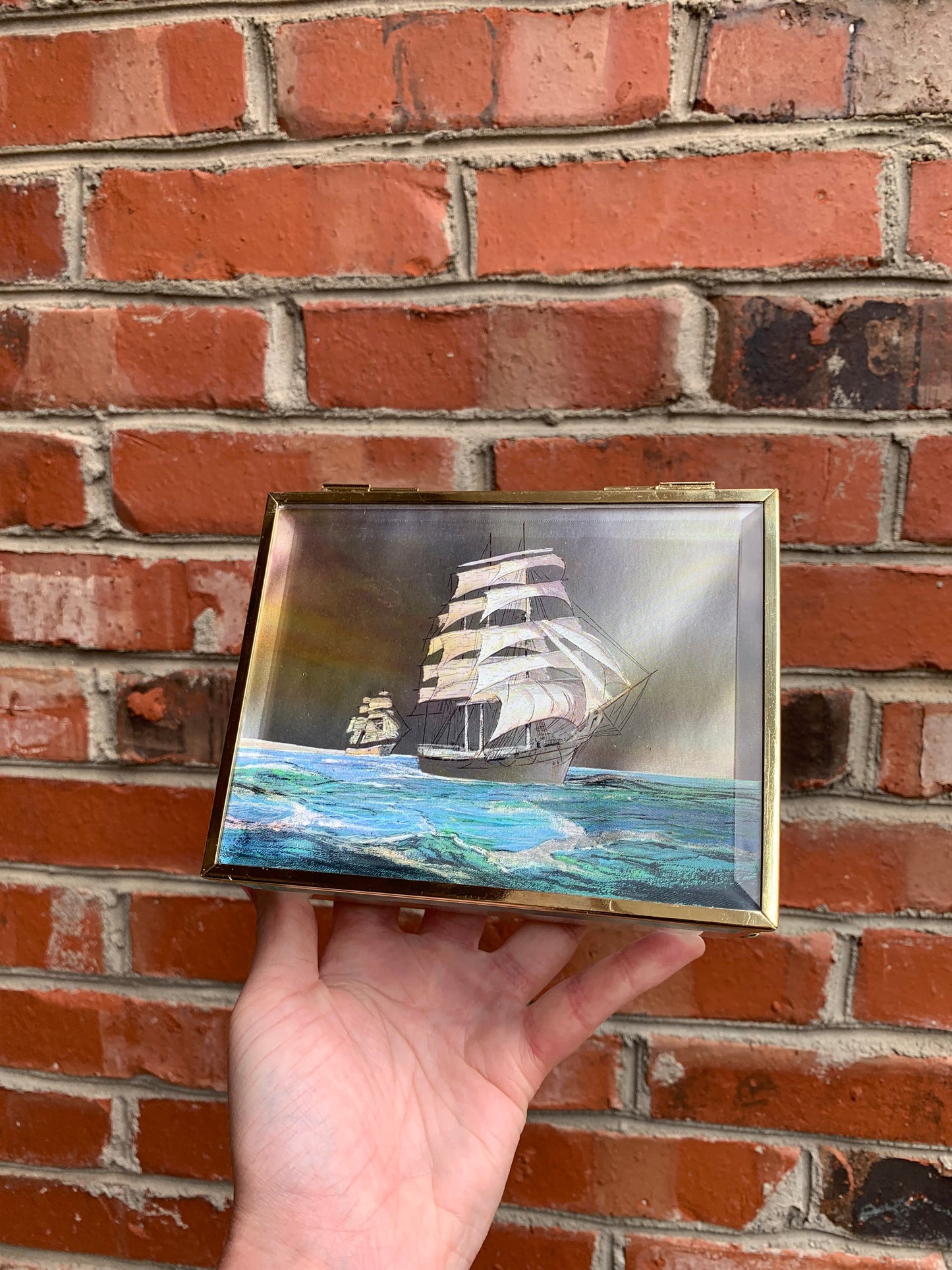 Dresser box with 1989 clipper ship print!