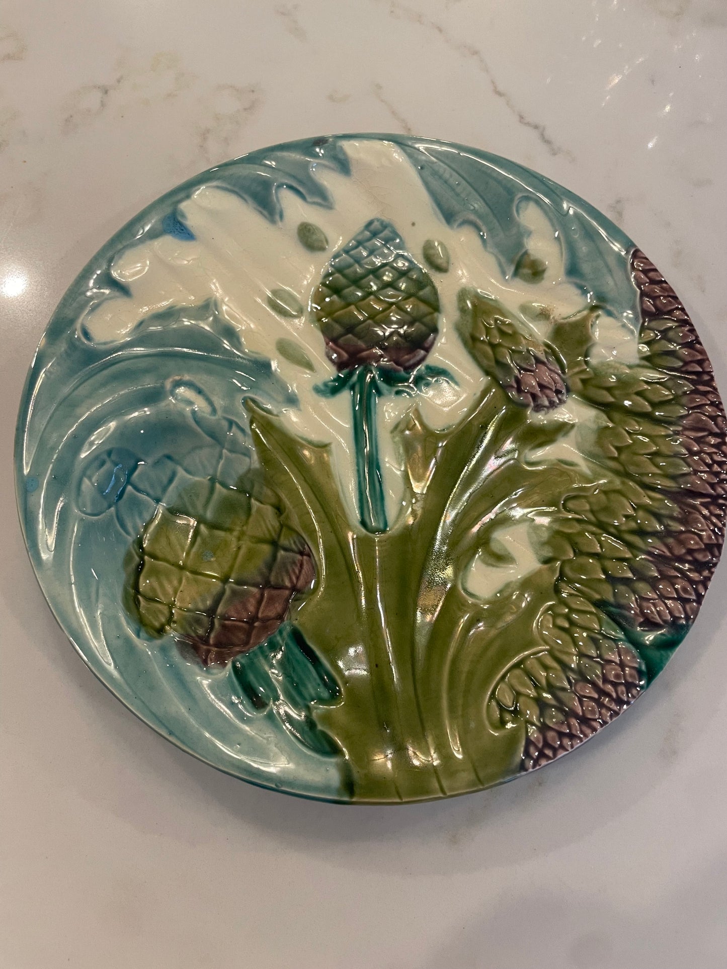 Live Sale 11/20 for Theresa: Antique French Majolica Artichoke Plate