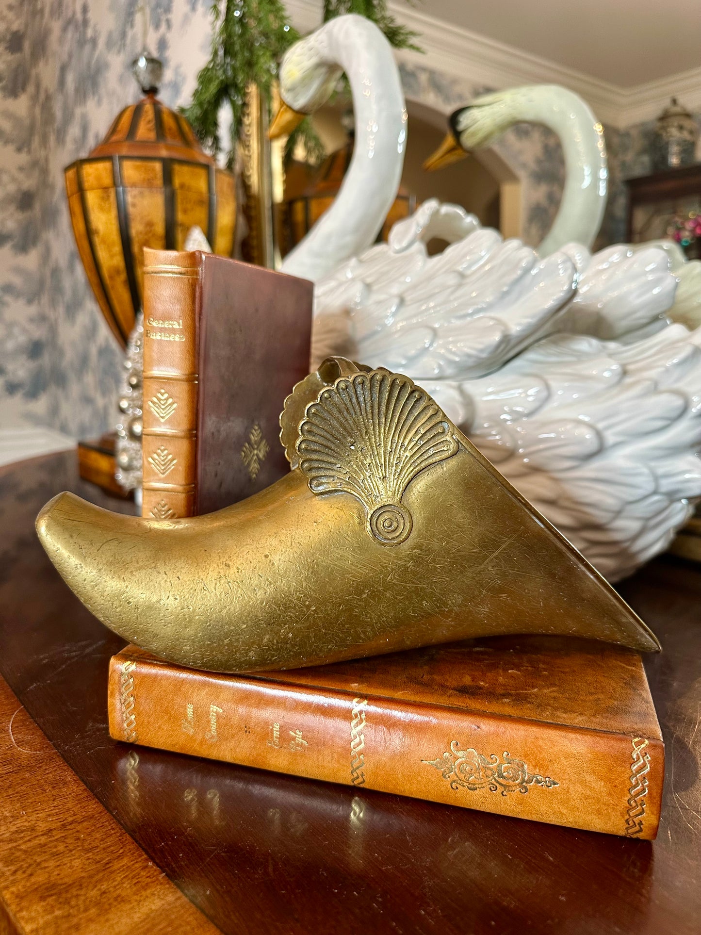 Very Cool Lg Vintage Brass Slipper Shoe Stirrup