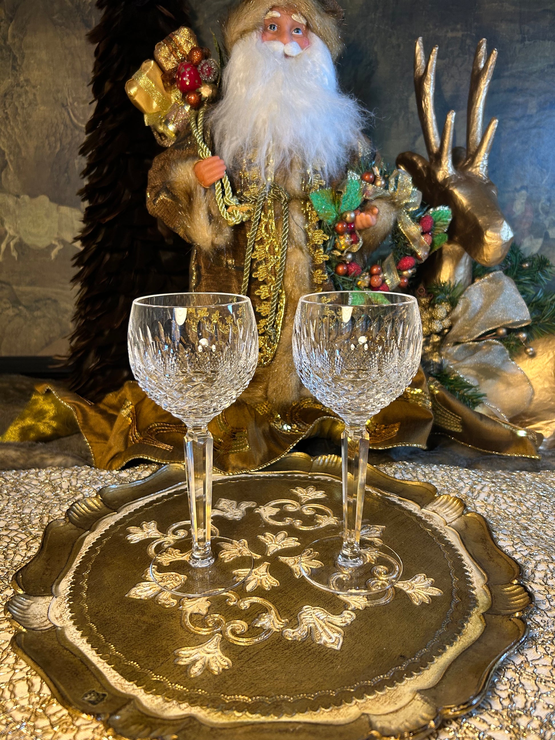 Pair of Waterford Colleen Short Stemmed Wine Glasses