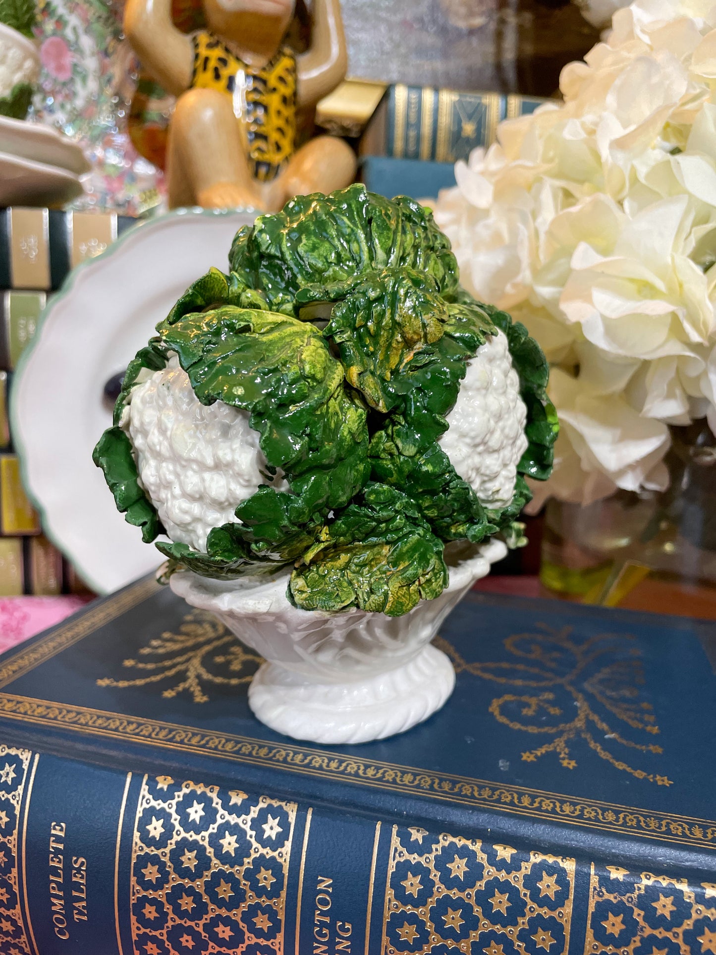 Italian Ceramic Cauliflower Topiary