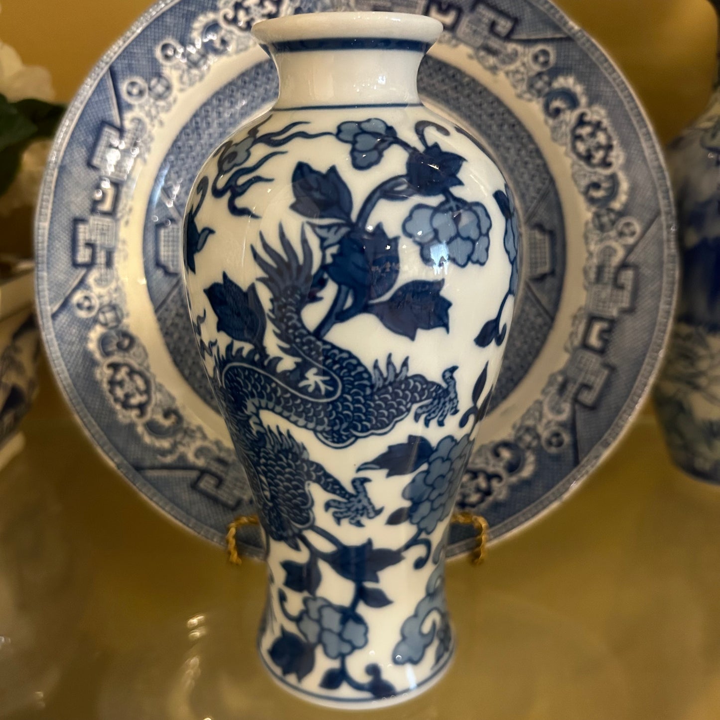 Lovely blue and white vase