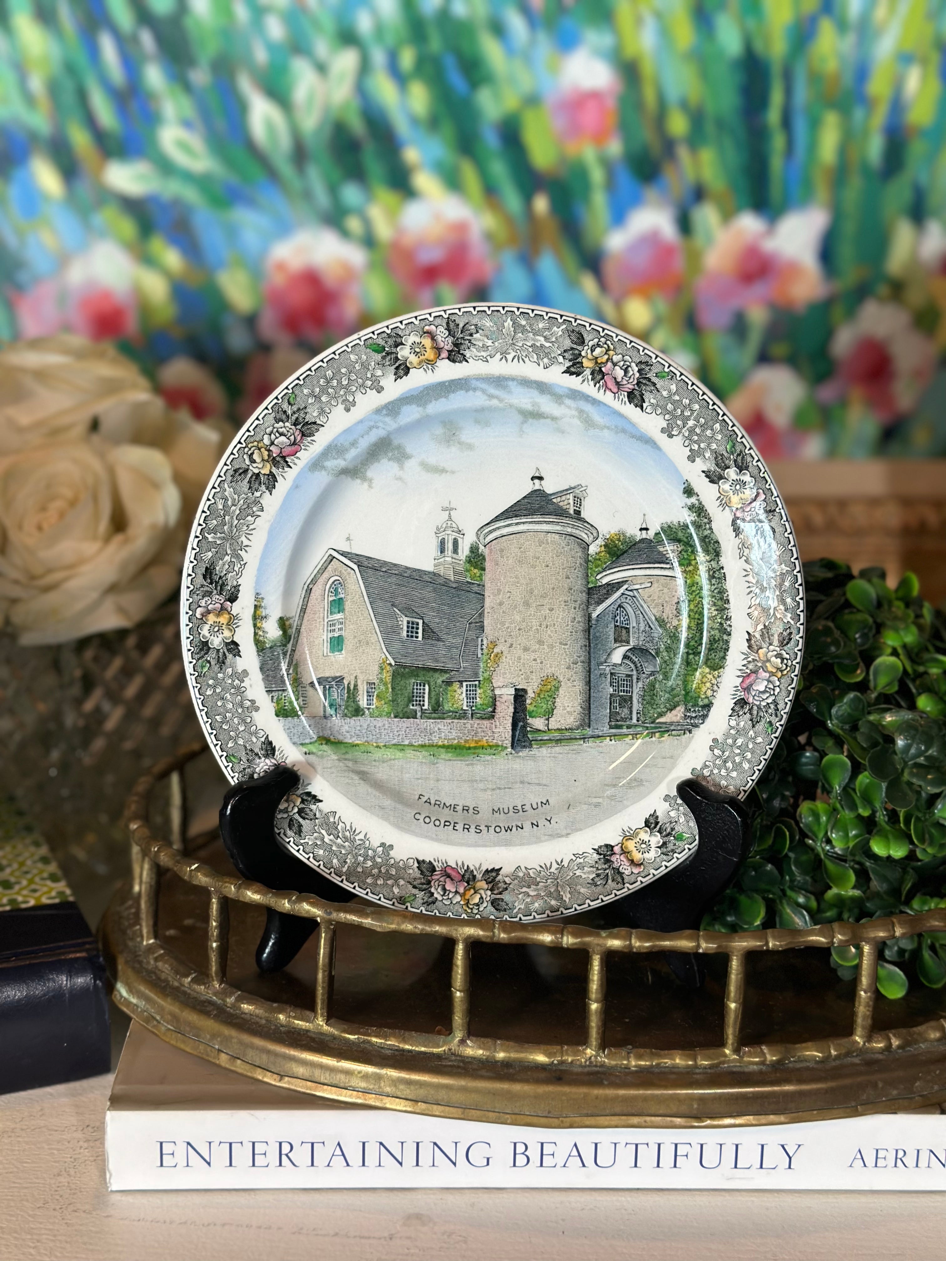 Vintage Staffordshire Cooperstown NY Souvenir Plate 7