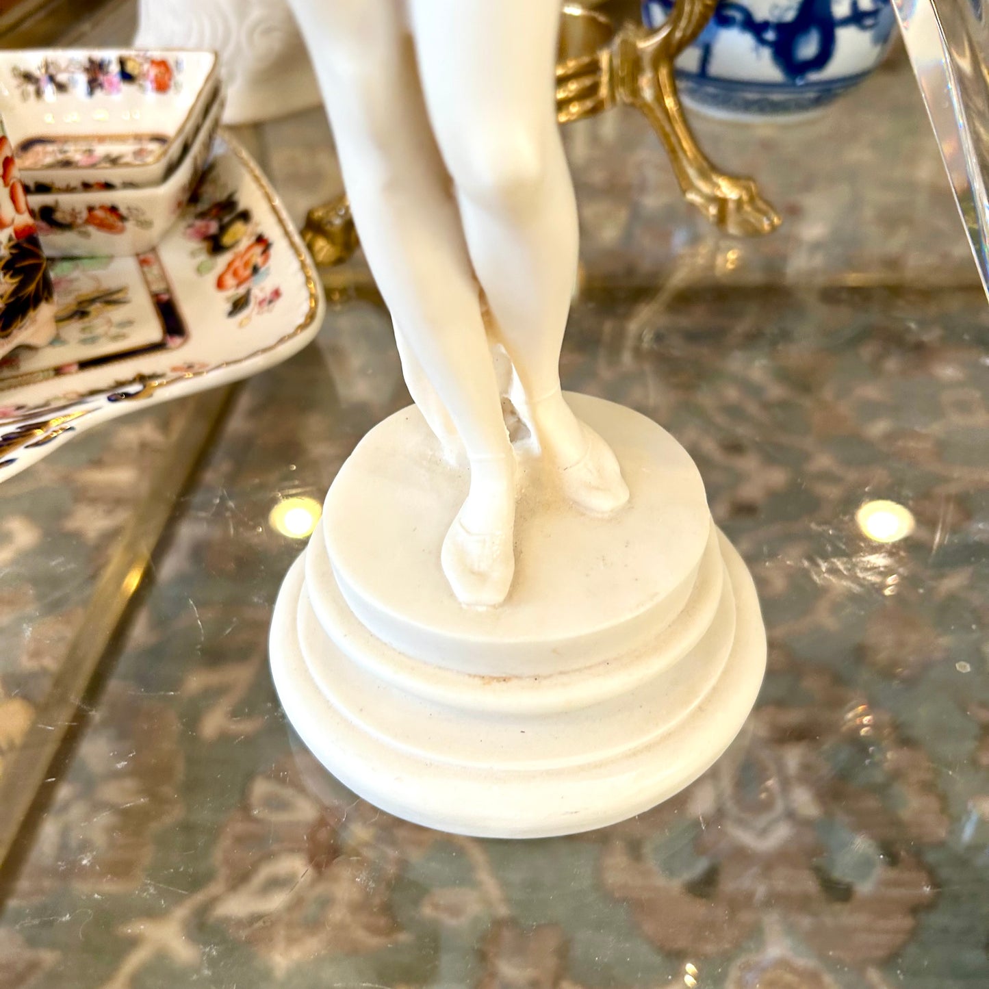 Alabaster status Sculpture A.Giannelli Ballerina Ballet Dancer Statue 14 in