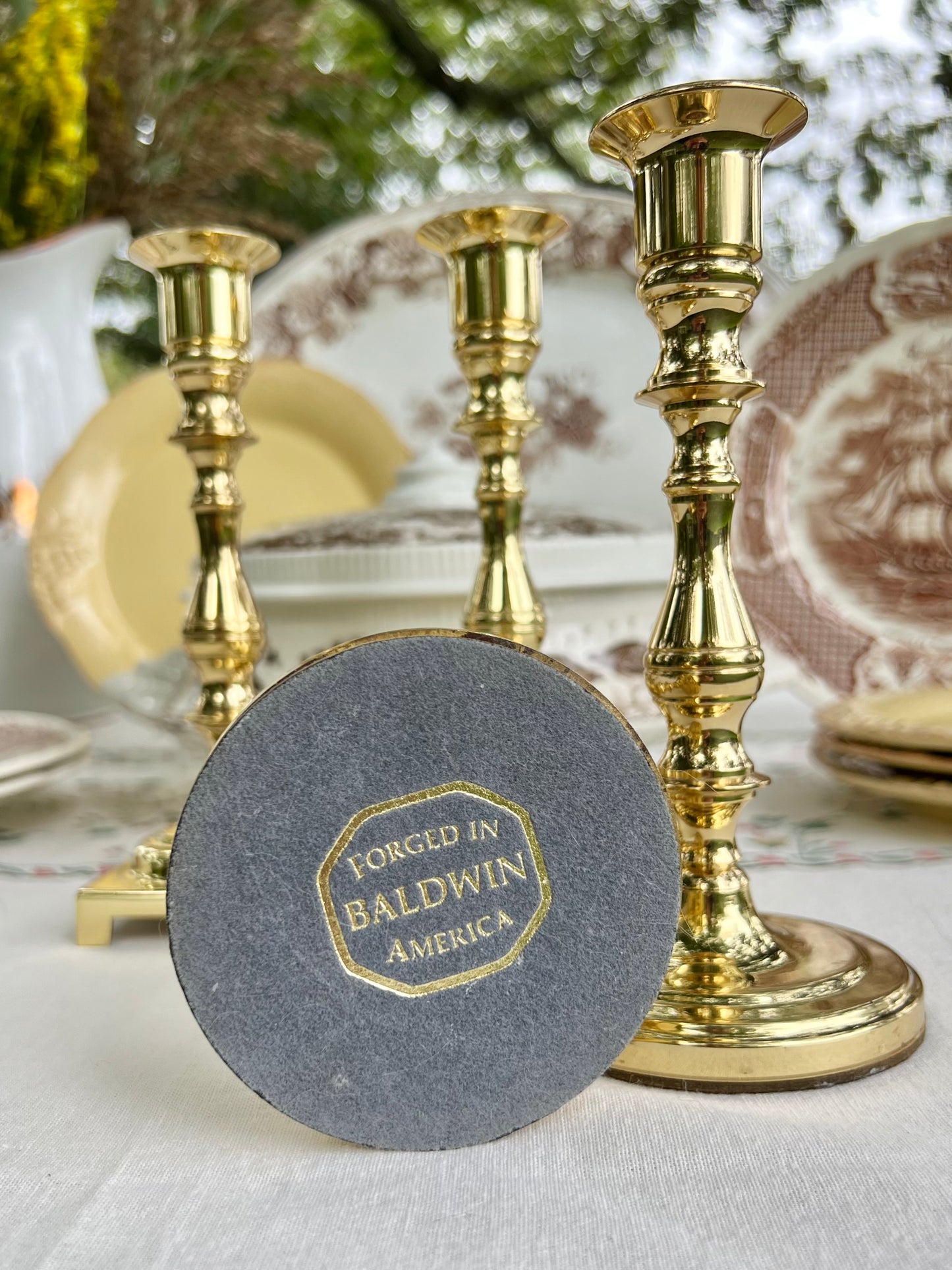 Beautiful Set (4) Vintage Brass Candlesticks