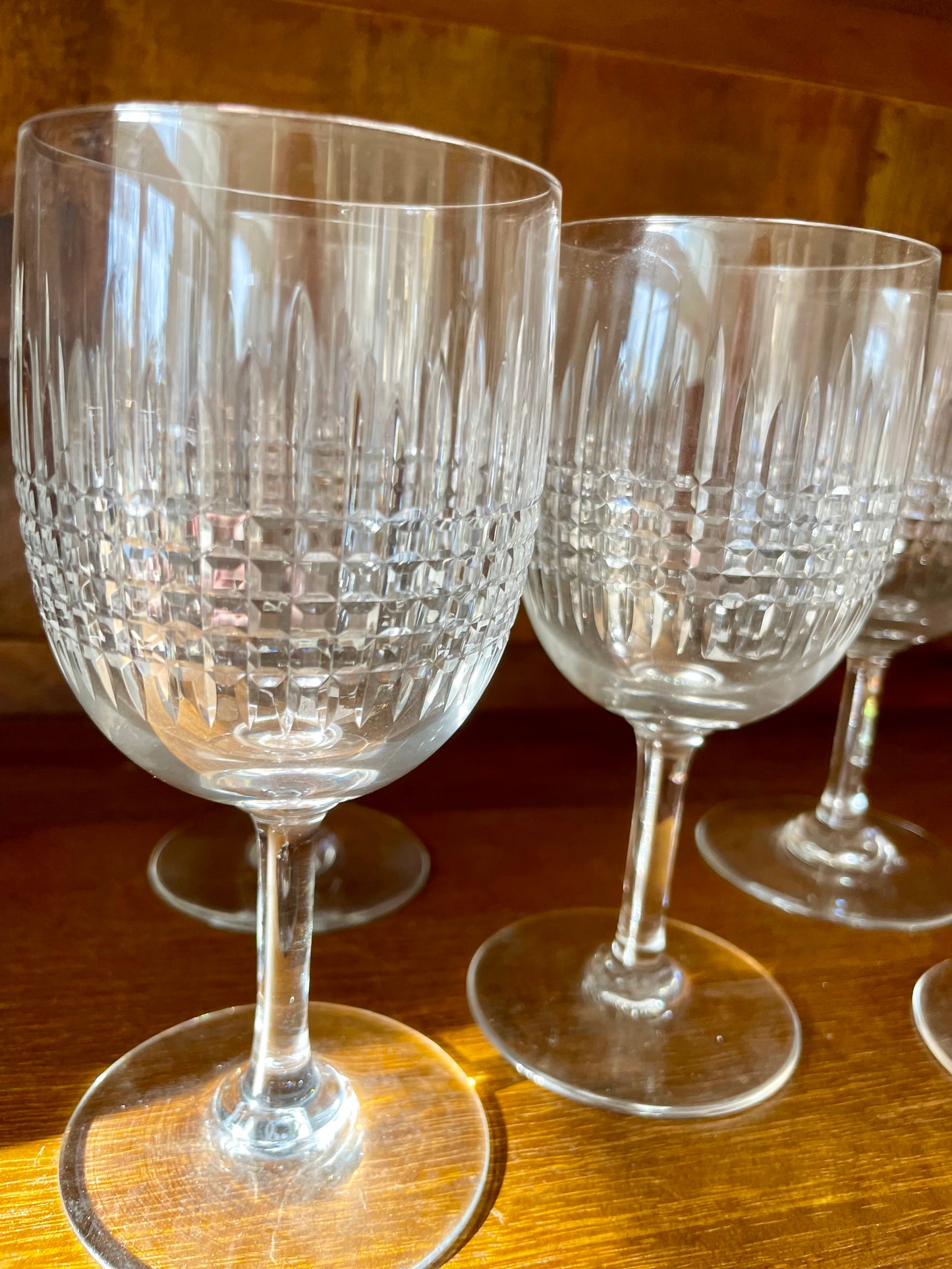 Live Sale 11/14 - Vintage Signed Baccarat French Crystal Wine Glasses in the “Nancy” Pattern - Pristine!