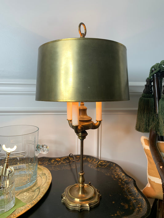 Paul Hansen Brass lamp with Gold Drum Shade