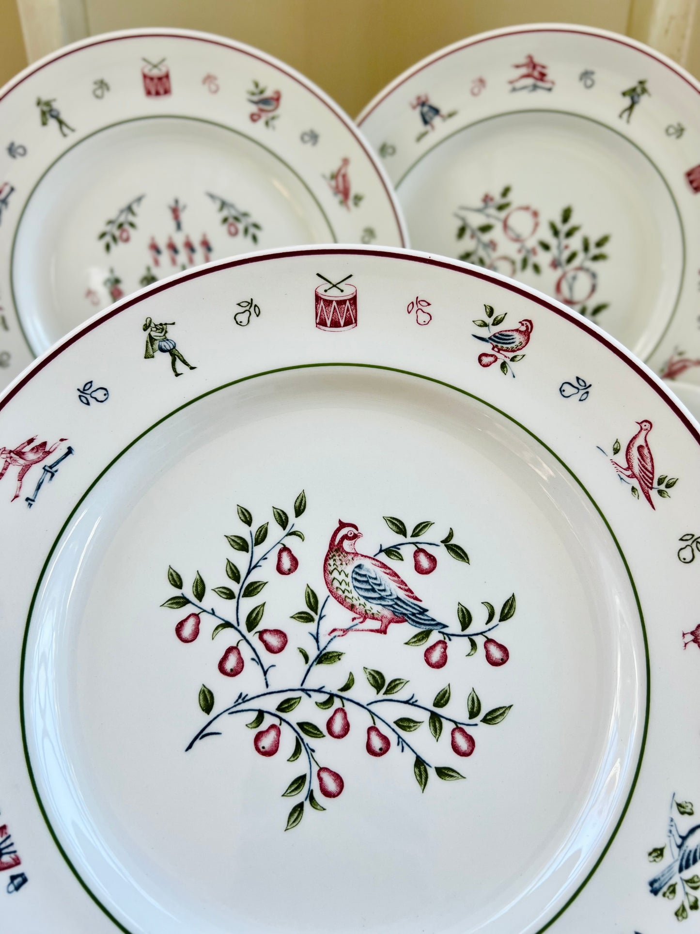 Beautiful Vintage “12 Days of Christmas” by Johnson Brothers England - Set of 4 Dinner Plates & Mugs