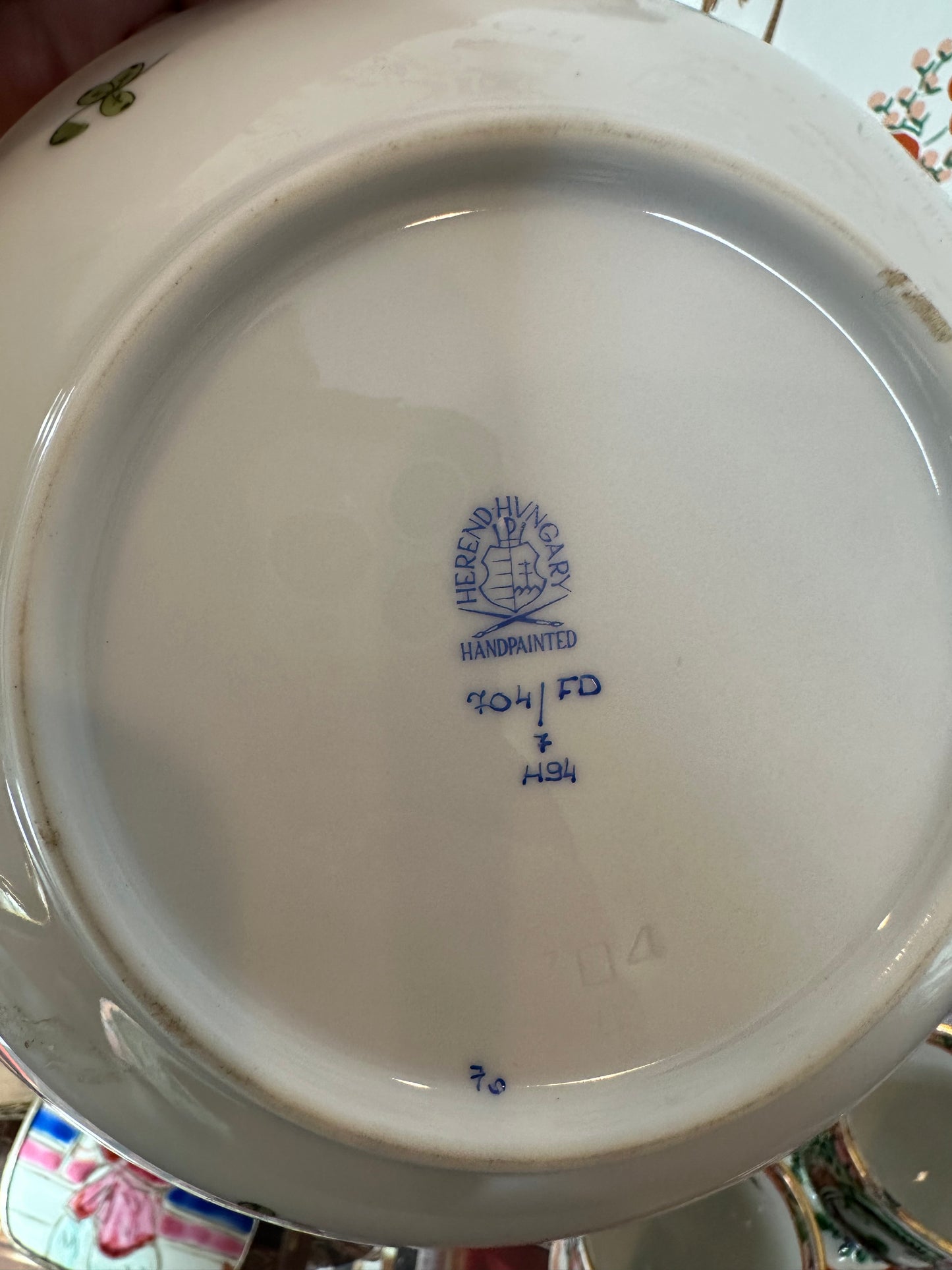 Gorgeous Herend Indian Basket Canton Saucer, Made in Hungary, 5.5"