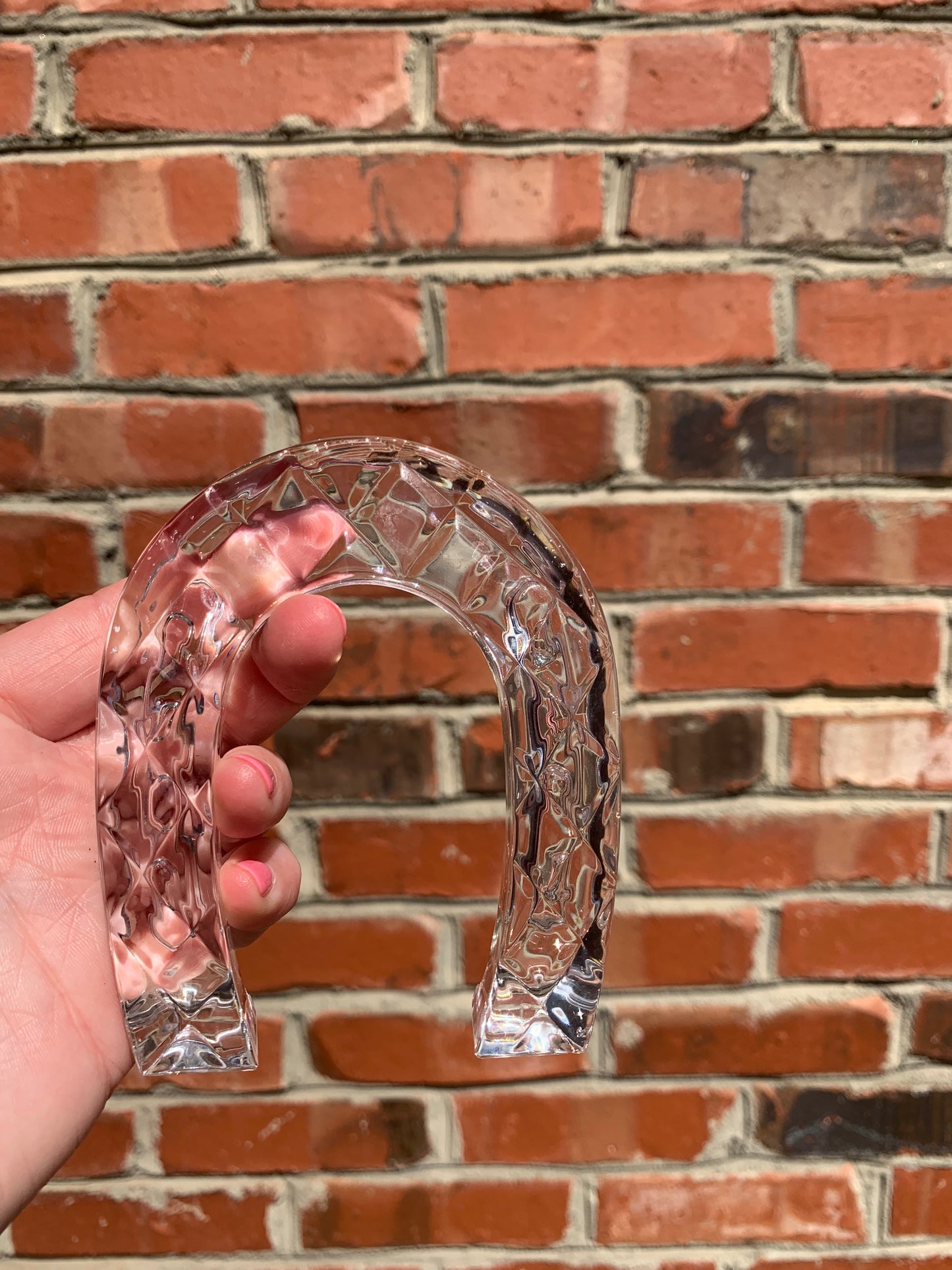 Miller Rogaska crystal horseshoe paperweight! -As is!