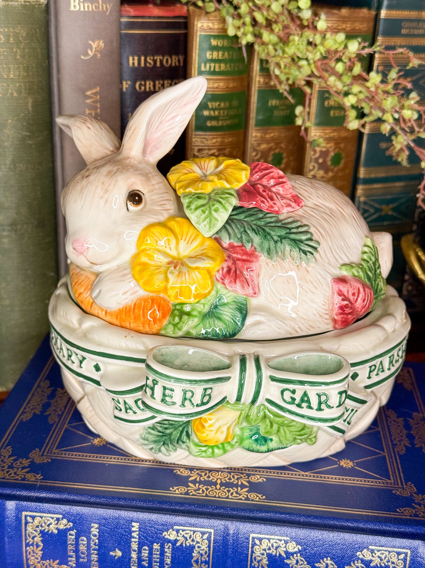 Fitz and Floyd Herb Garden Lidded Bunny