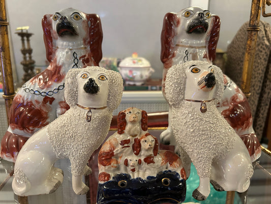 Pair of Antique Confetti Poodles with Separate front Legs!