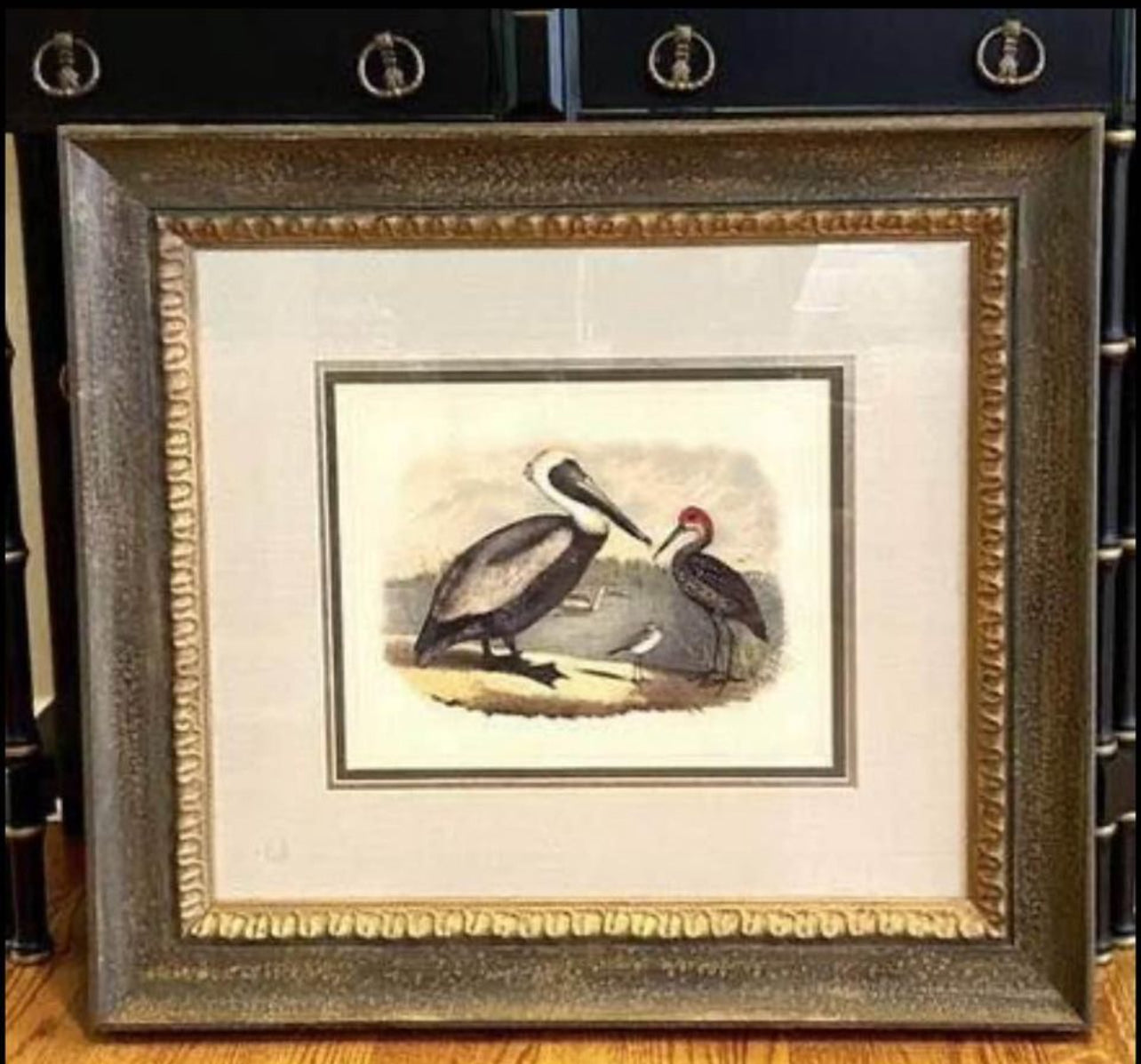 Gorgeous Pair of massive coastal chic Audubon bird wall art