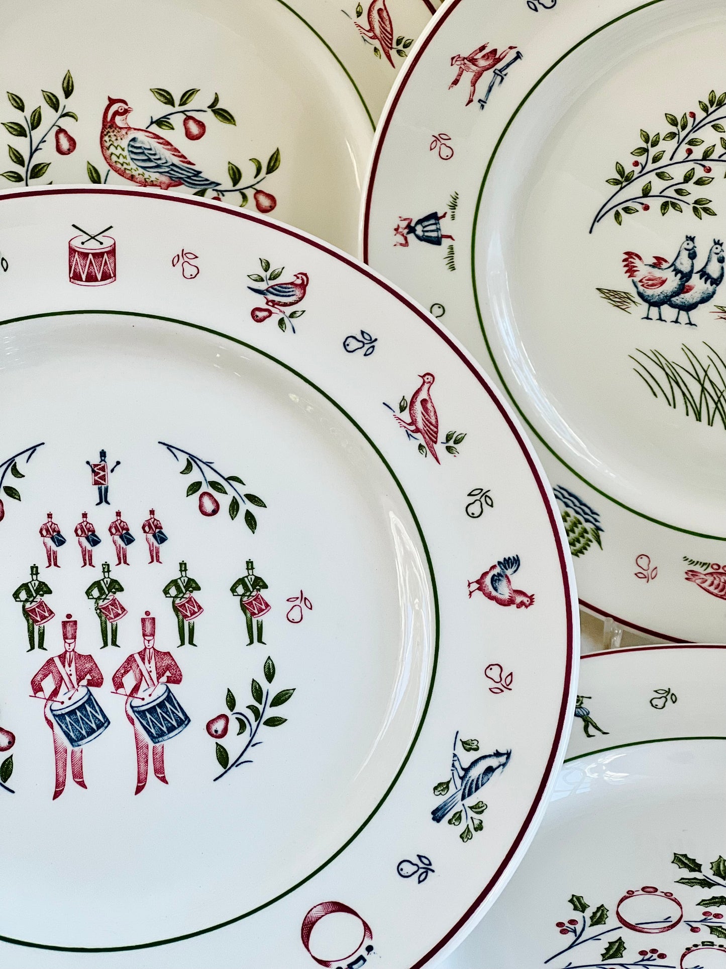 Beautiful Vintage “12 Days of Christmas” by Johnson Brothers England - Set of 4 Dinner Plates & Mugs