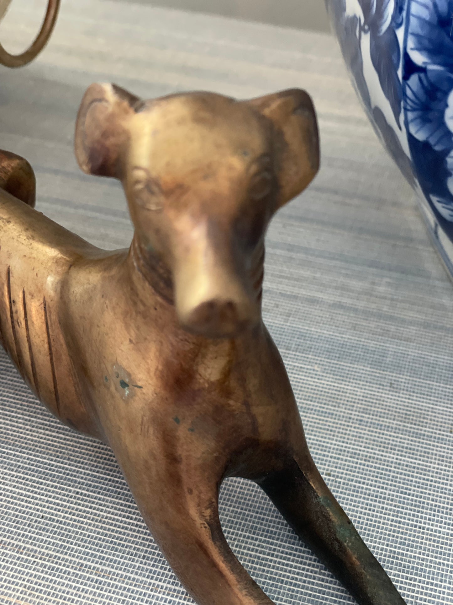 Mid-Century 11” Bronze Sculpture of a Posed Greyhound/Whippet