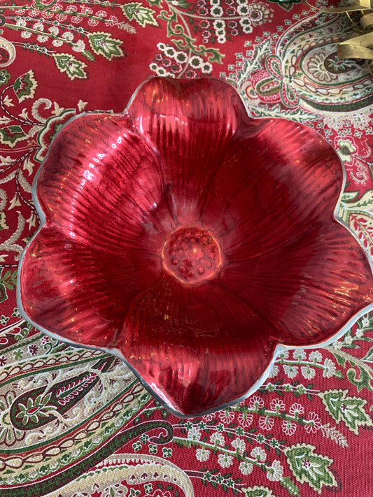 Julia Knight 8" Red Lily Bowl