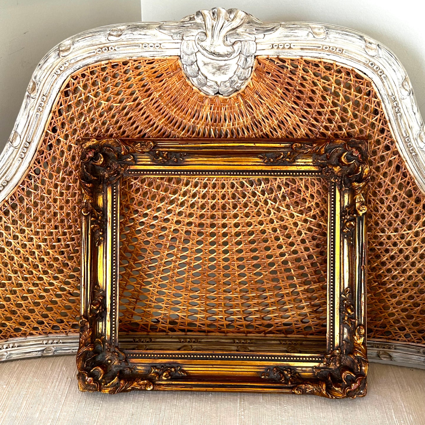 Vintage carved baroque wood frame for art paintings