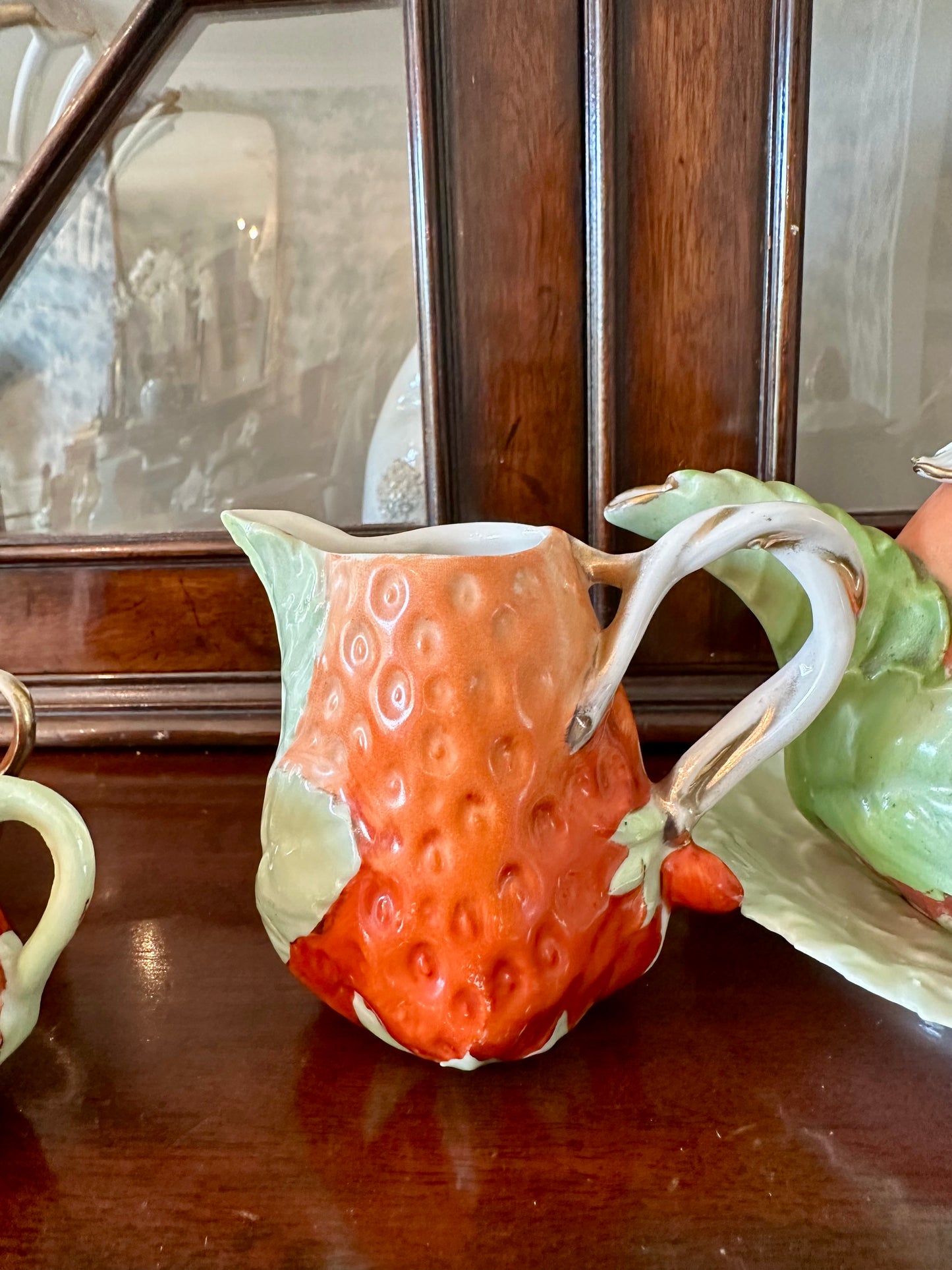 C1910 Antique German Porcelain Strawberry Small Teaset