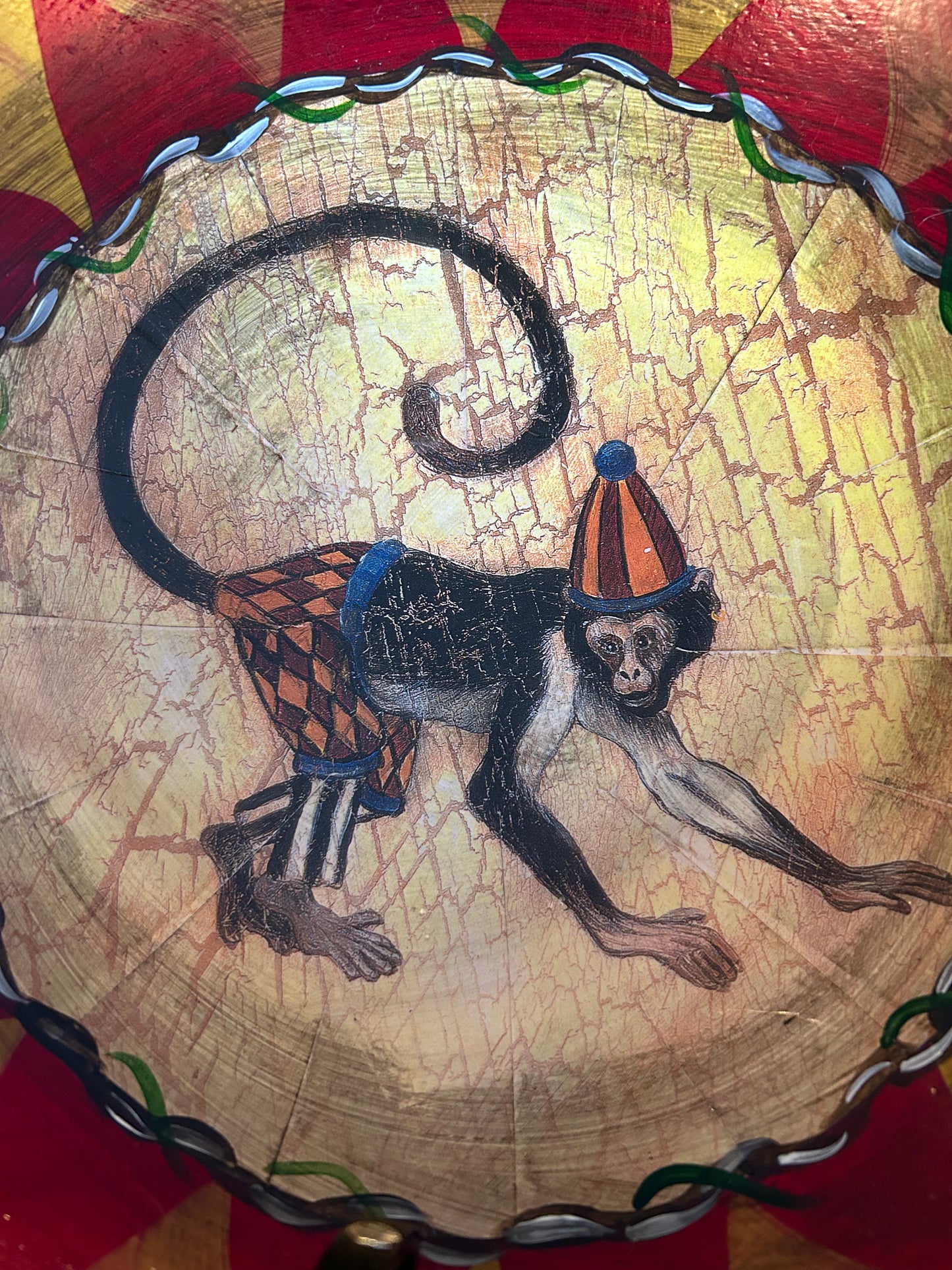 Large Bowl with Darling Monkey Artist Signed