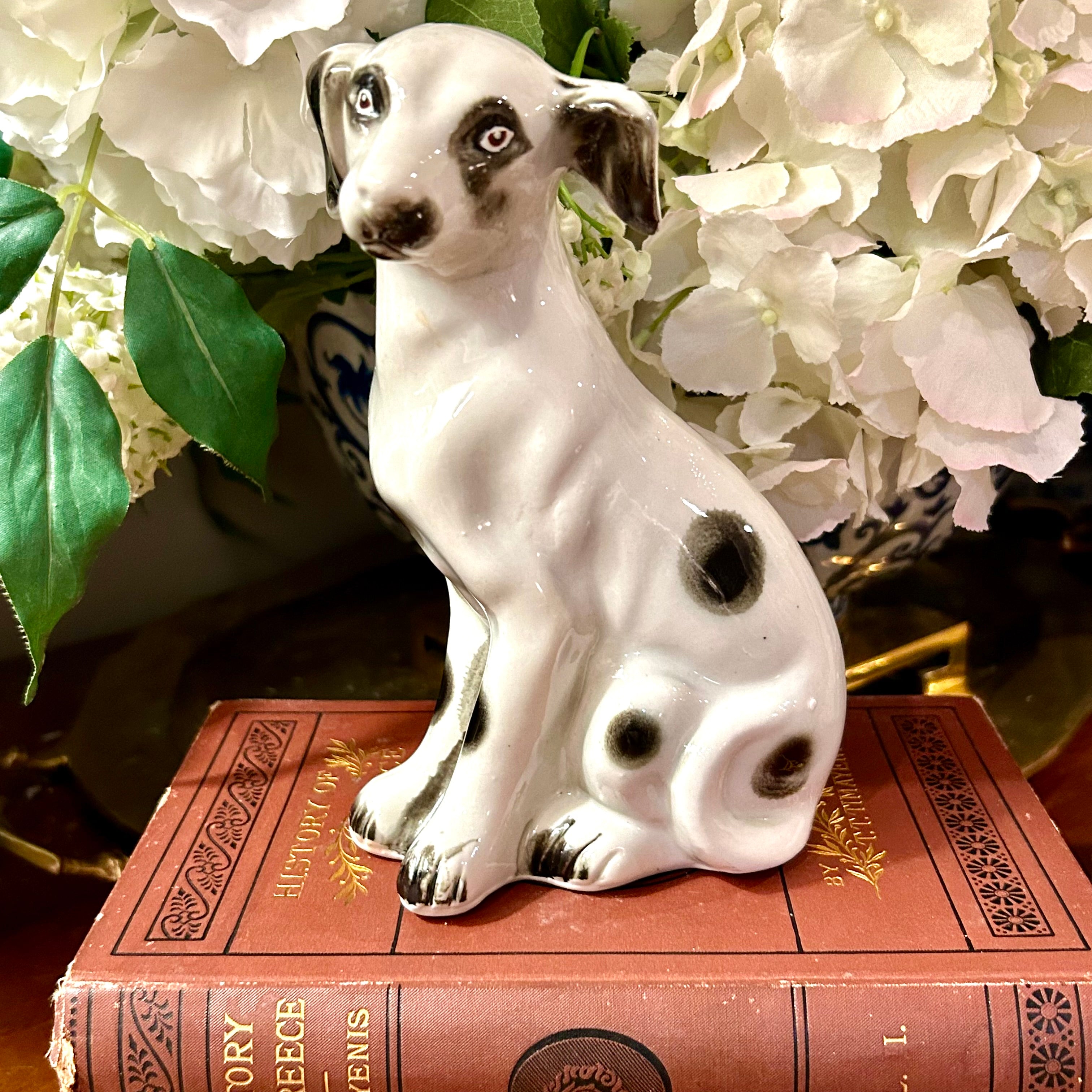 Darling Dalmatian Staffordshire dog style polka dot statue figurine