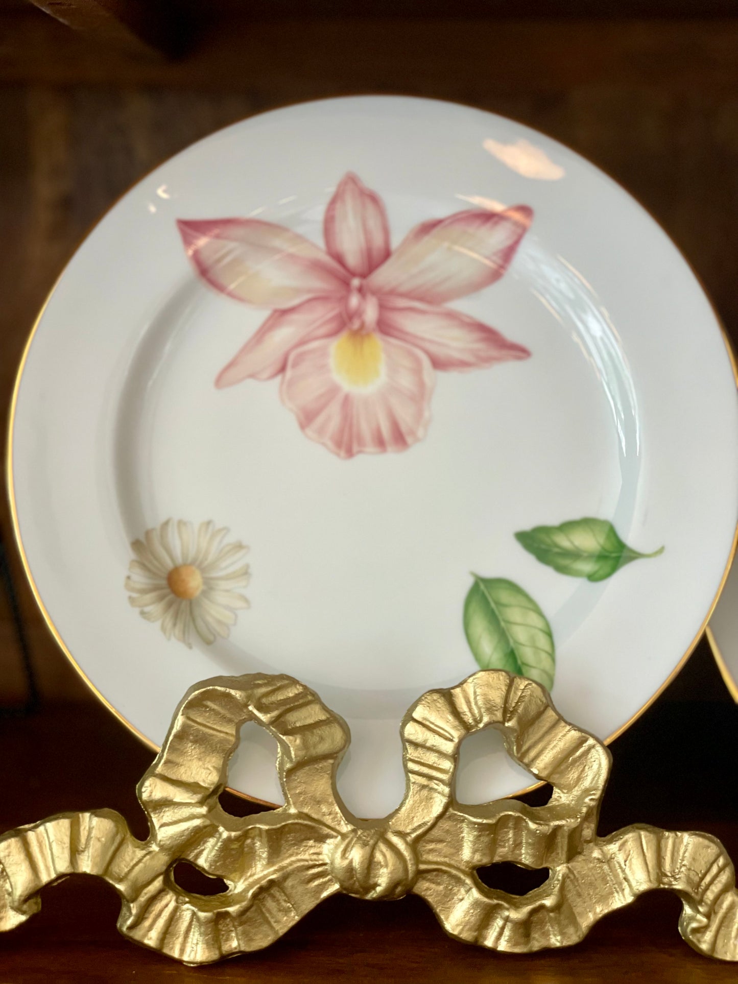 RARE Vintage Set of 4 Tiffany & Co Limoges Porcelain Flower Plates - Pristine!