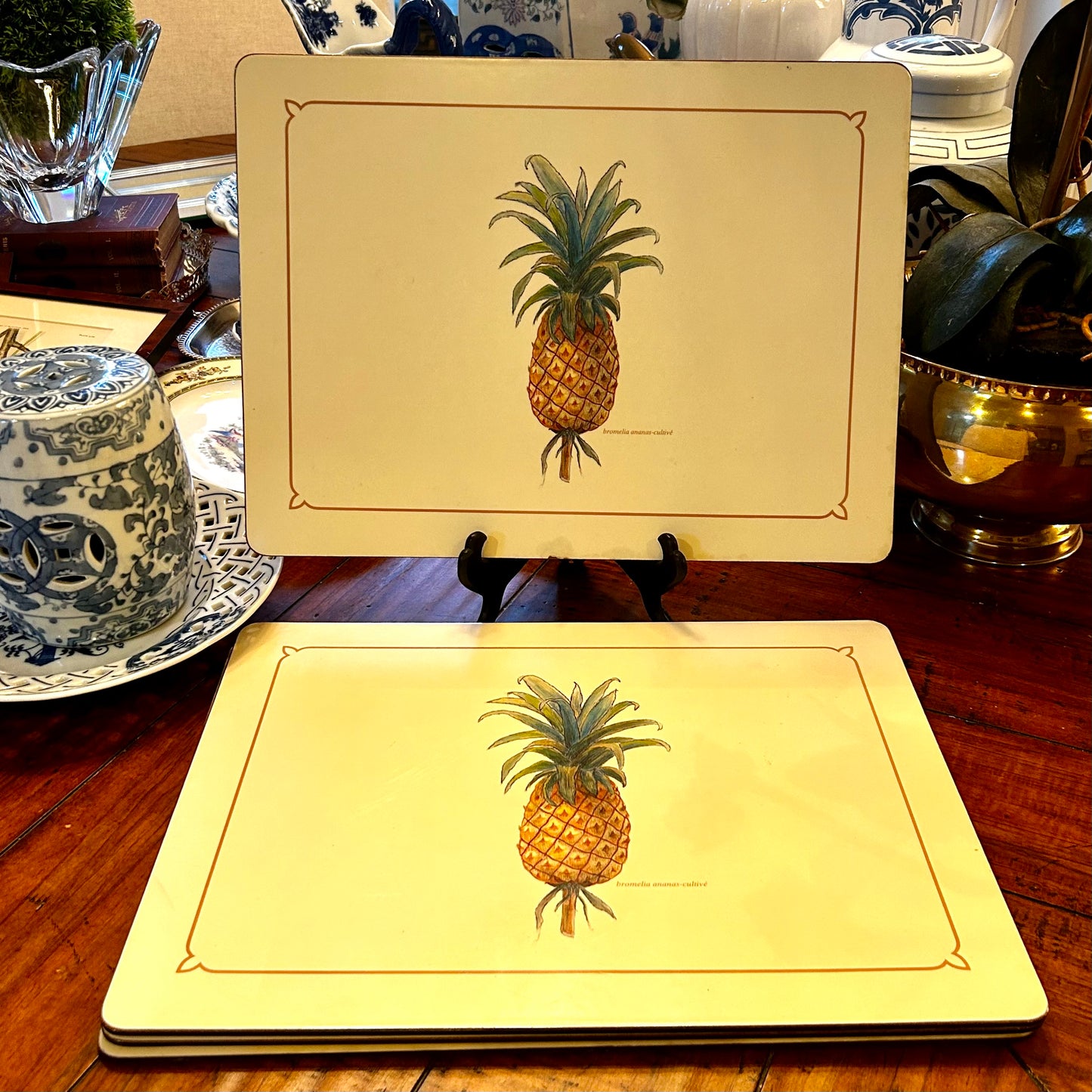 Set of four vintage Pimpernel of England welcoming pineapple  collection of  placemats.