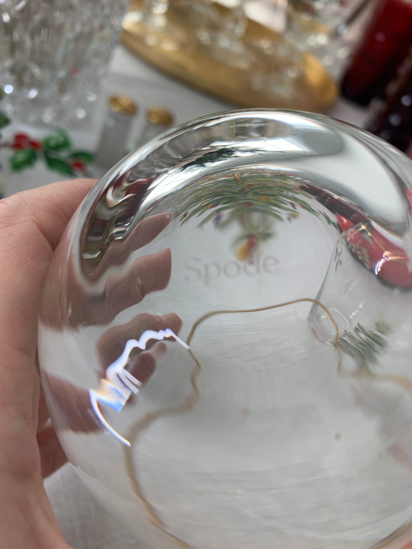 Pair of Spode Christmas Tree Stemless Wine Glasses – Lillian Grey