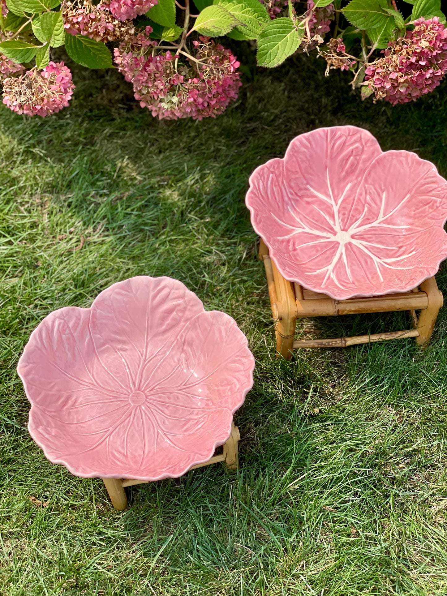 Vintage Hard to Find Bordallo Pinhiero XL Pink Cabbage 11.5” Serving Bowl