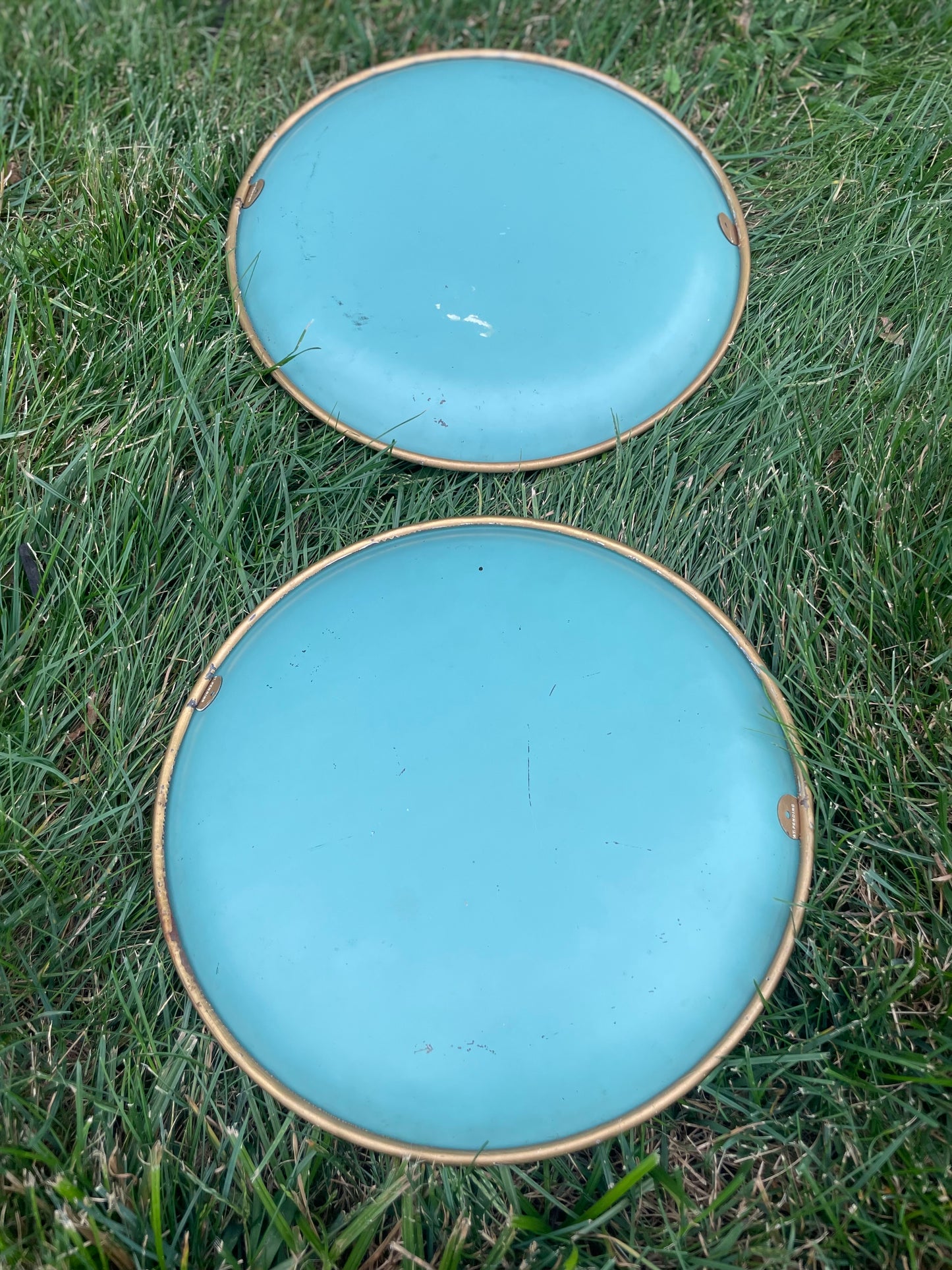 For Rob: Pair of Vintage Polo Print Hand Applied to 10” Metal Plate (Set of 2 Plates)