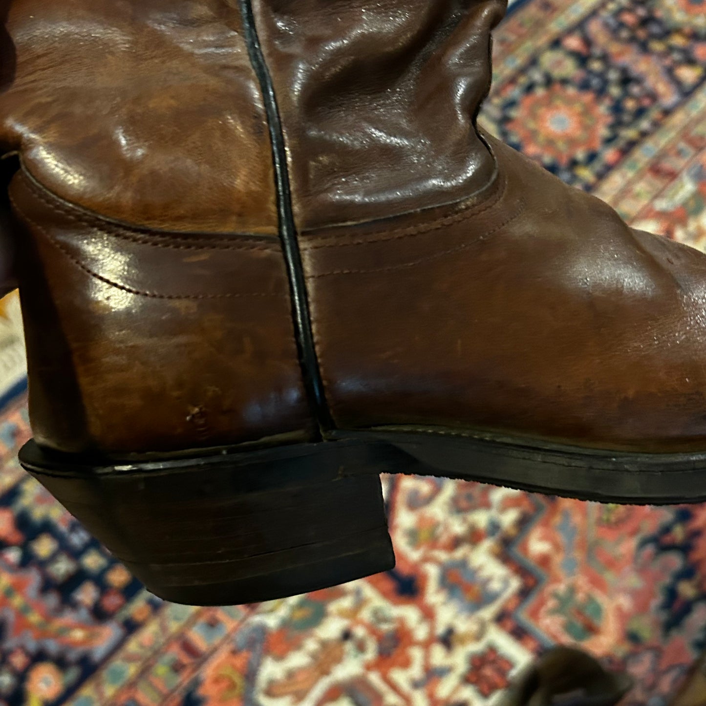 Rustic warm leather vintage  leather boots from Olathe Boot Co