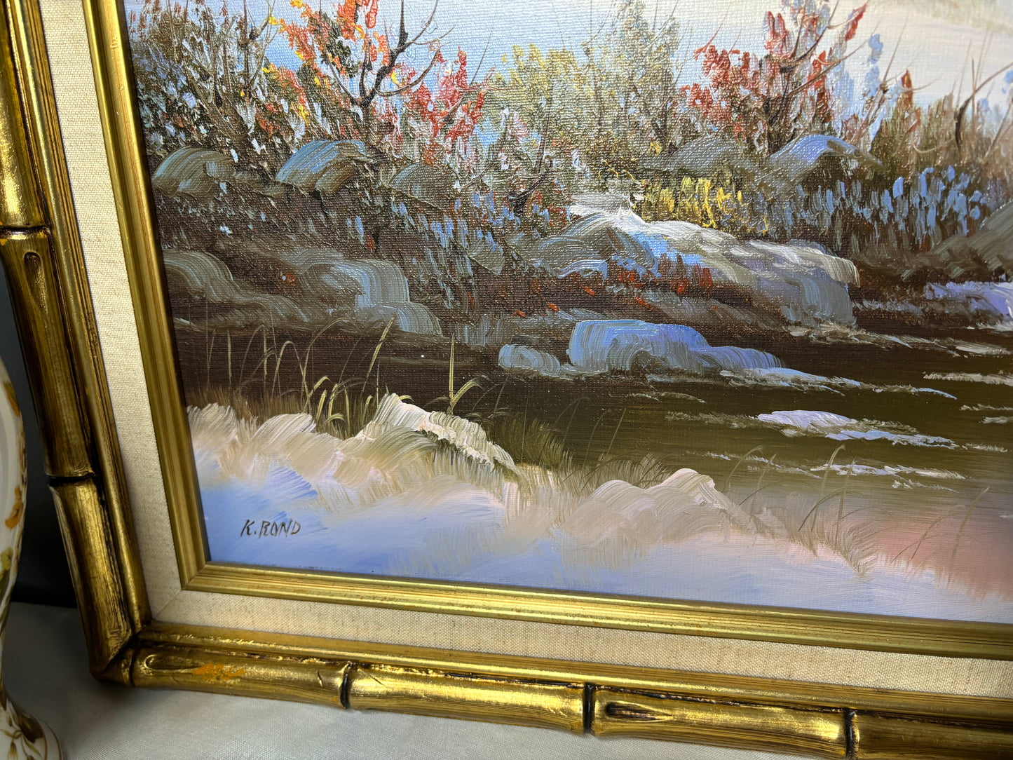 Stunning original framed and signed deer painting!